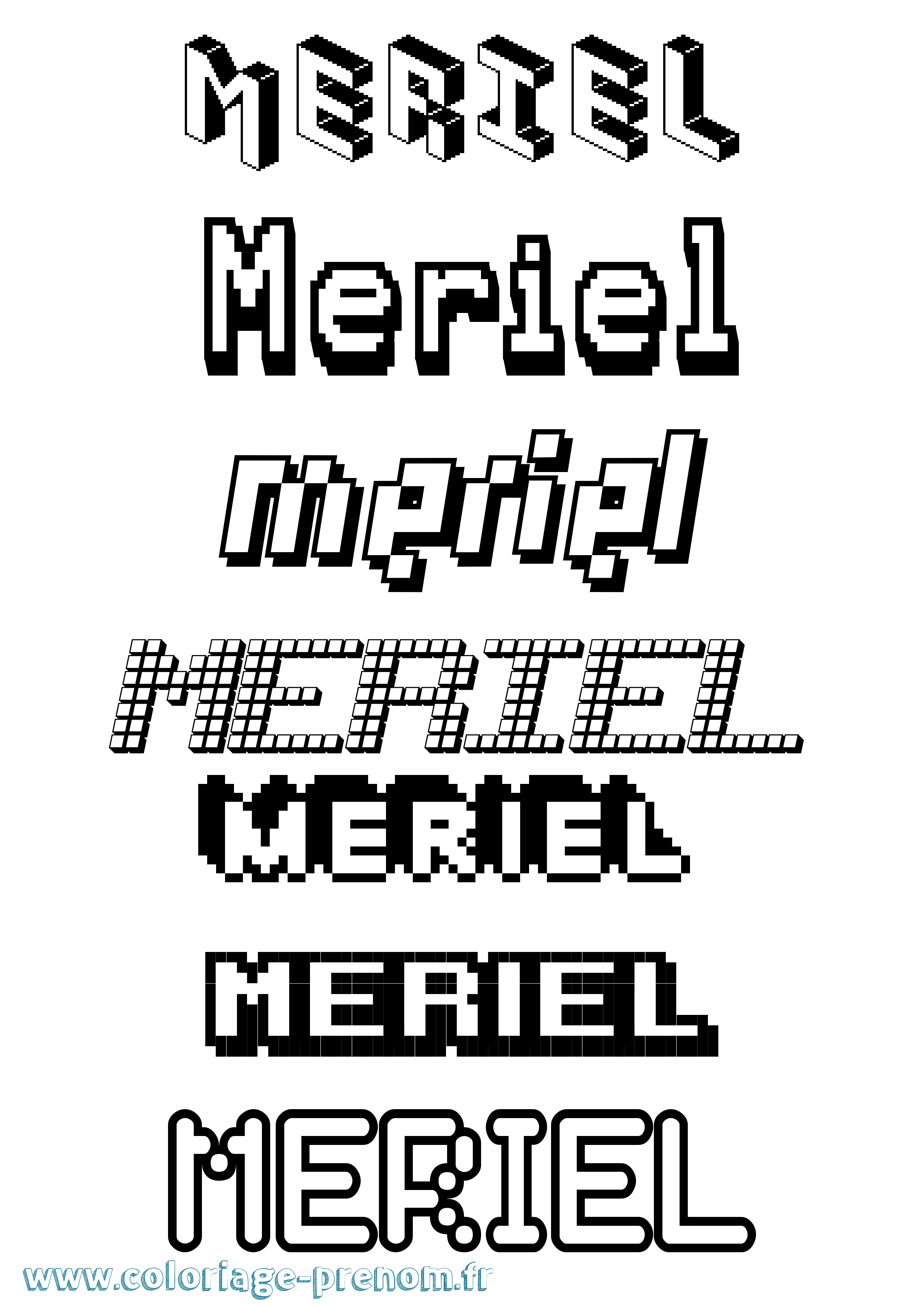 Coloriage Meriel Pixel Coloriage prénom Meriel Pixel