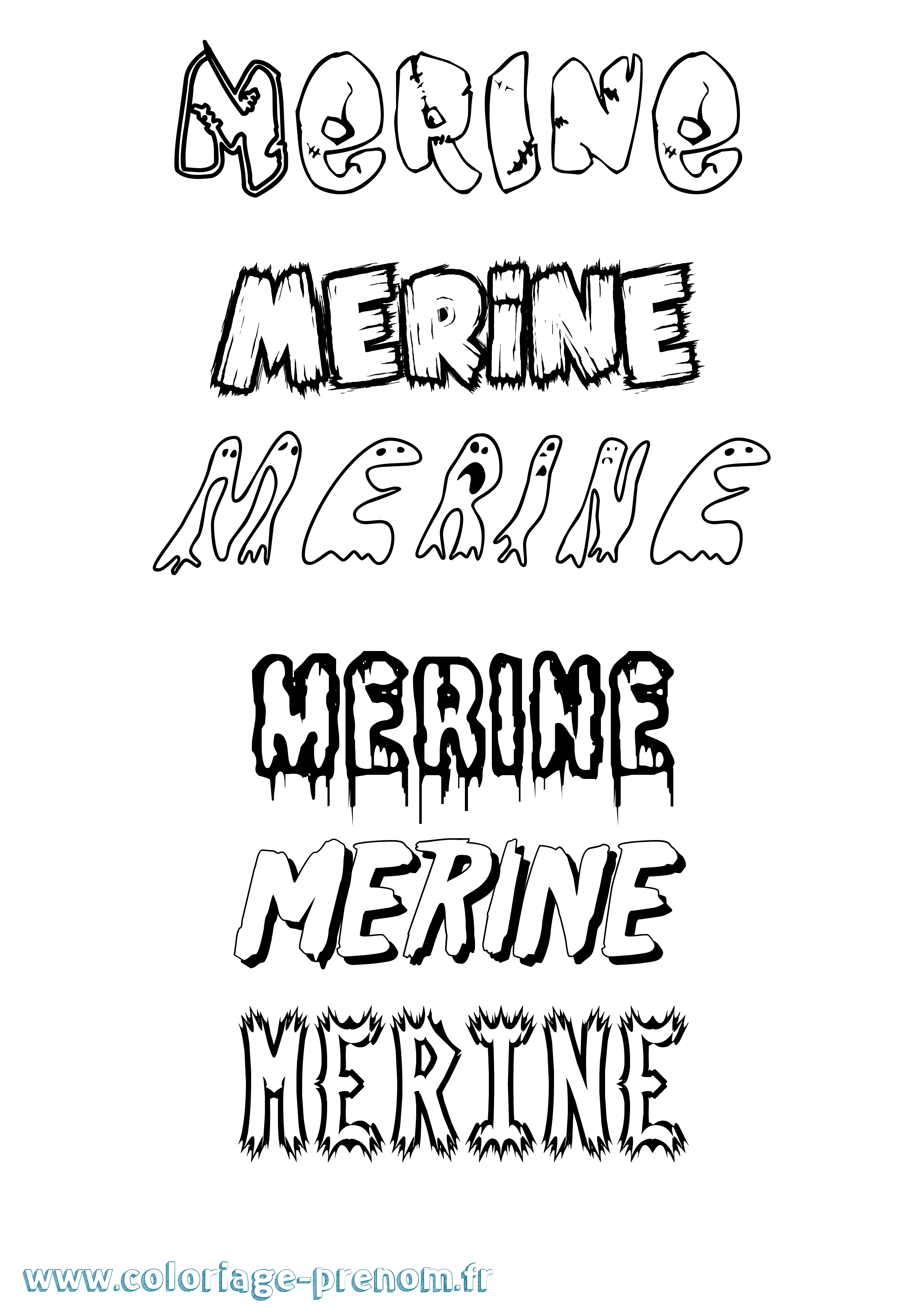 Coloriage Merine Frisson Coloriage prénom Merine Frisson