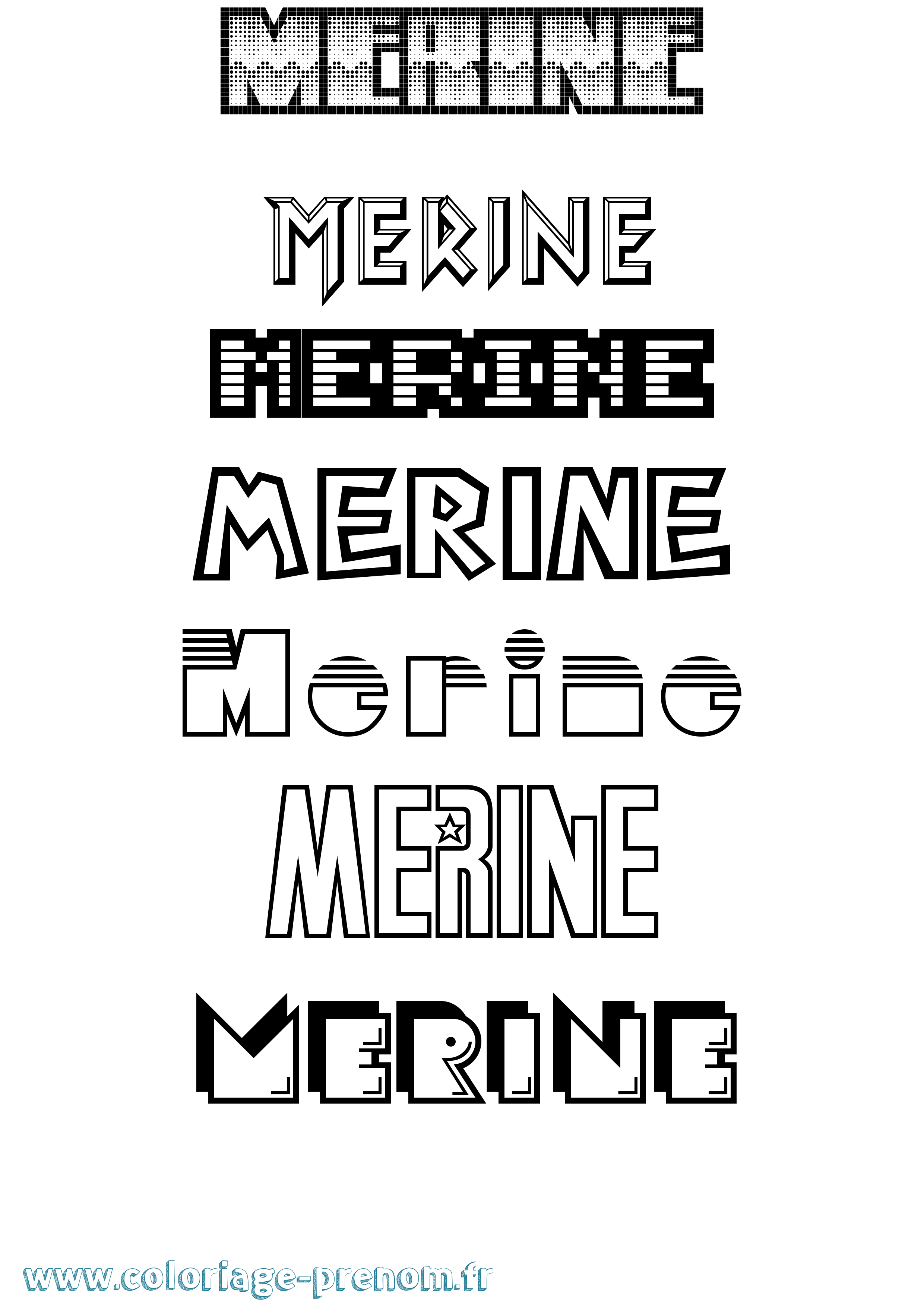 Coloriage Merine Jeux Vidéos Coloriage prénom Merine Jeux Vidéos