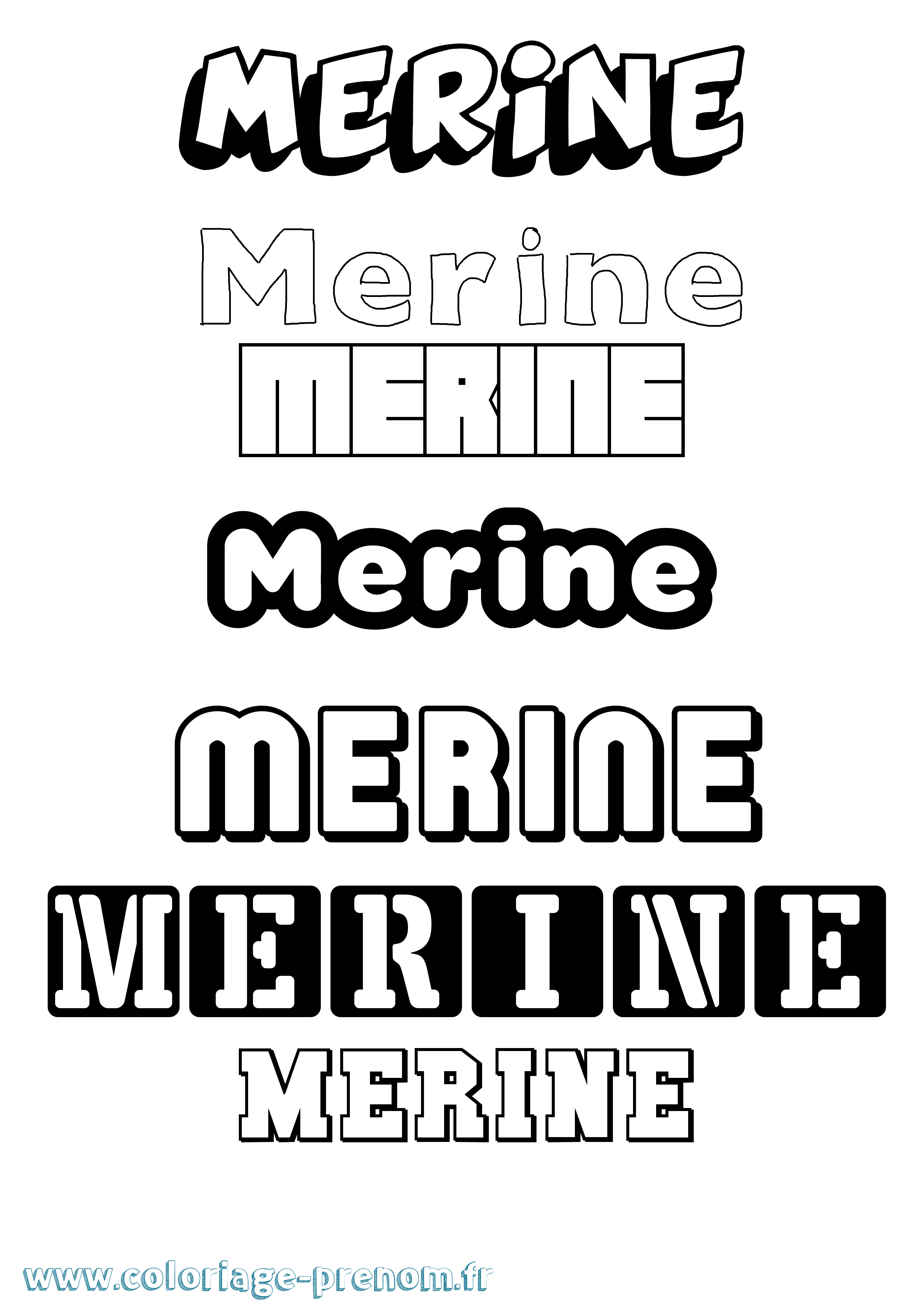 Coloriage Merine Simple Coloriage prénom Merine Simple