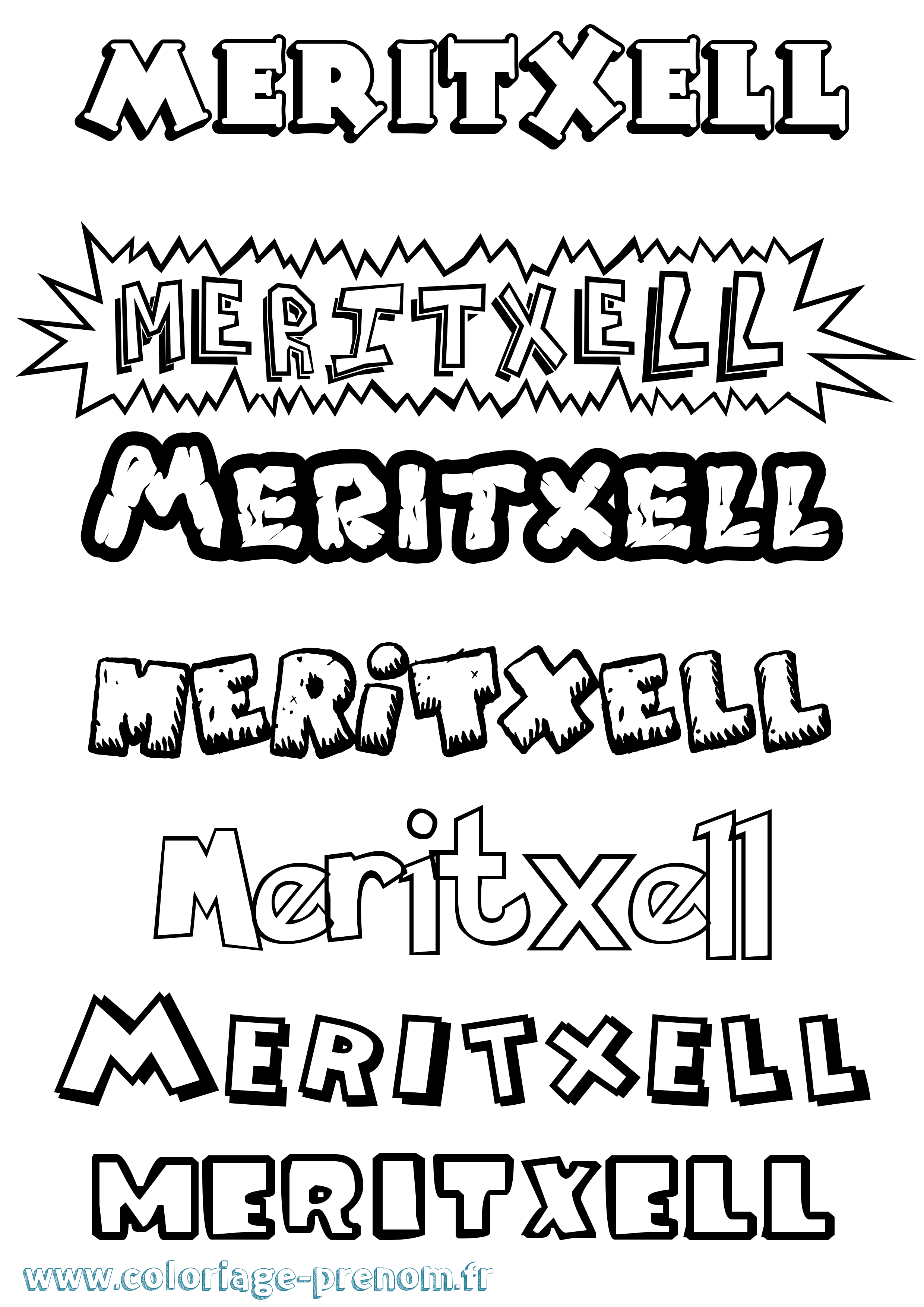 Coloriage Meritxell Dessin Animé Coloriage prénom Meritxell Dessin Animé