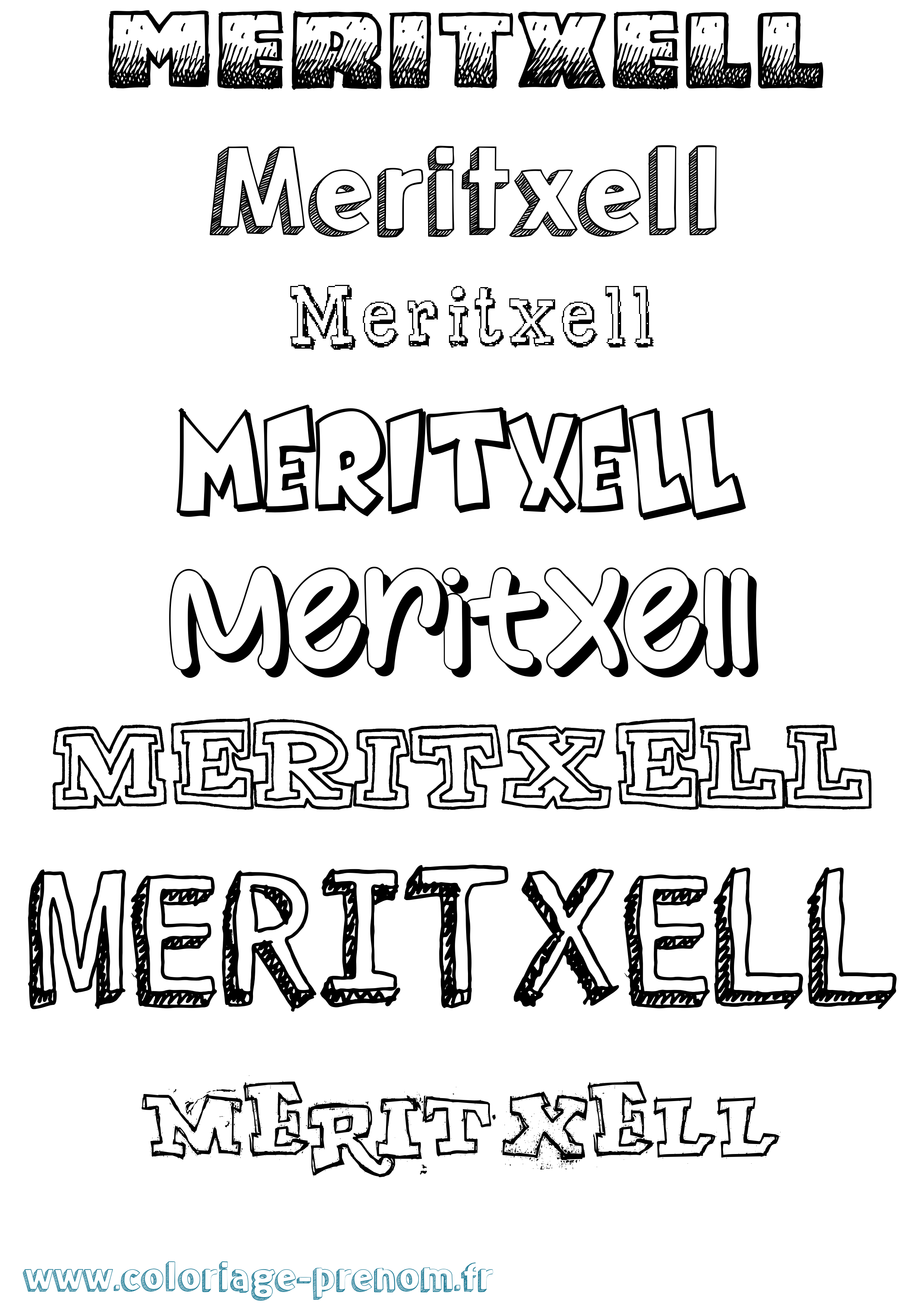 Coloriage Meritxell Dessiné Coloriage prénom Meritxell Dessiné