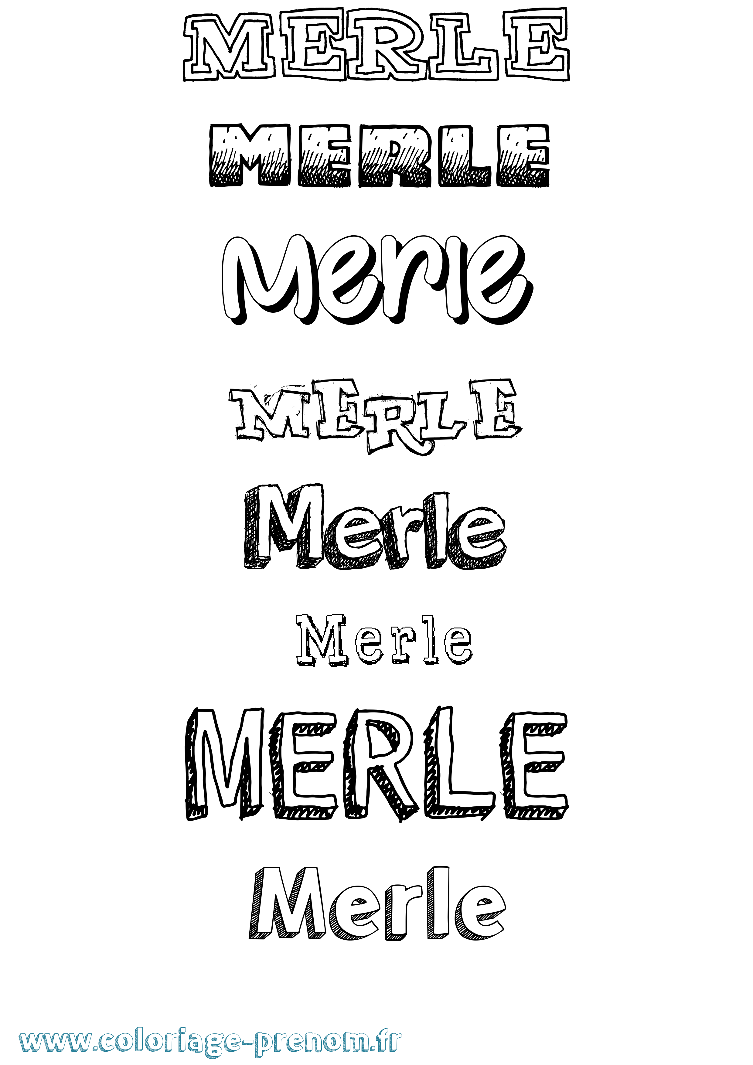 Coloriage Merle Dessiné Coloriage prénom Merle Dessiné