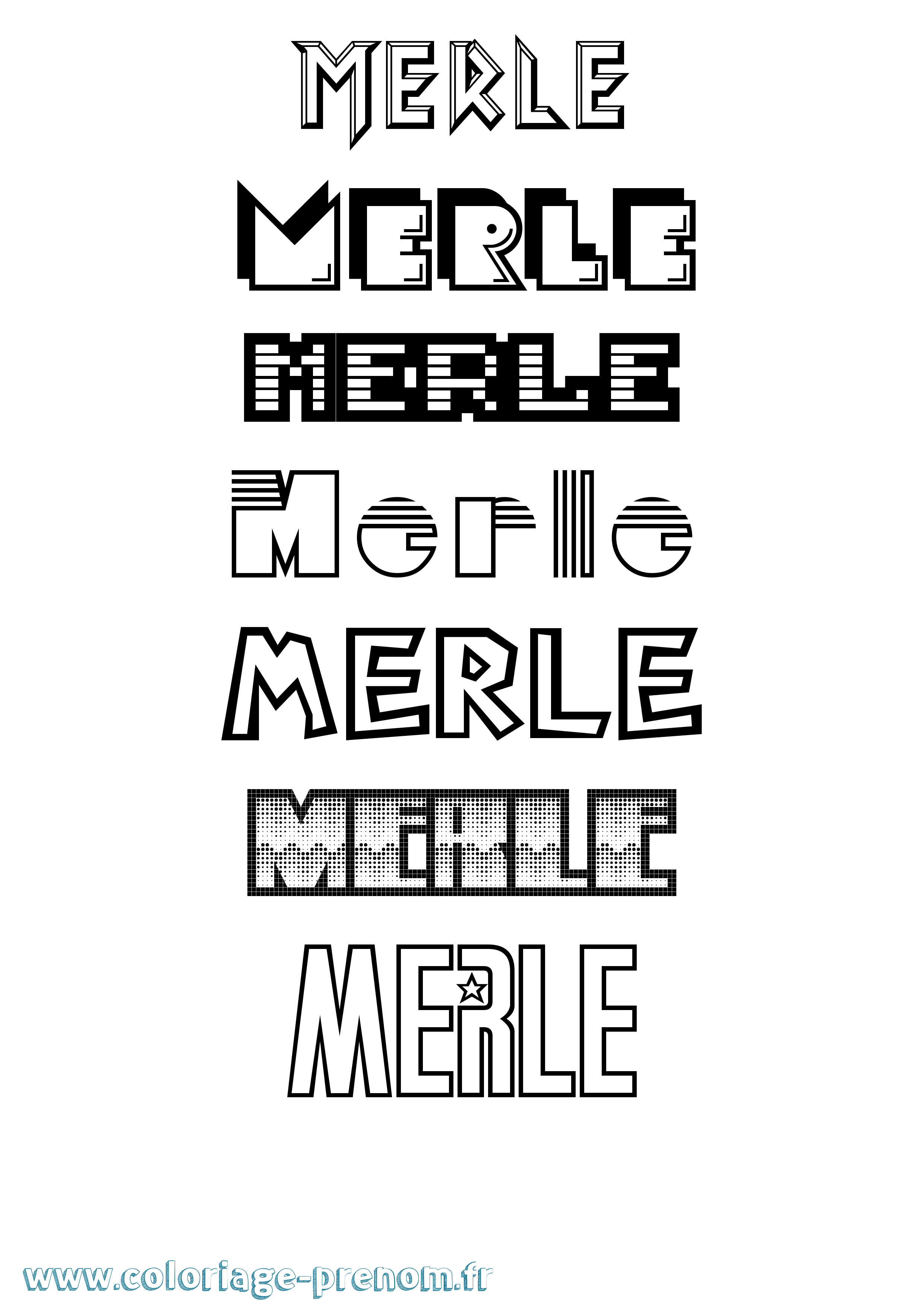 Coloriage Merle Jeux Vidéos Coloriage prénom Merle Jeux Vidéos