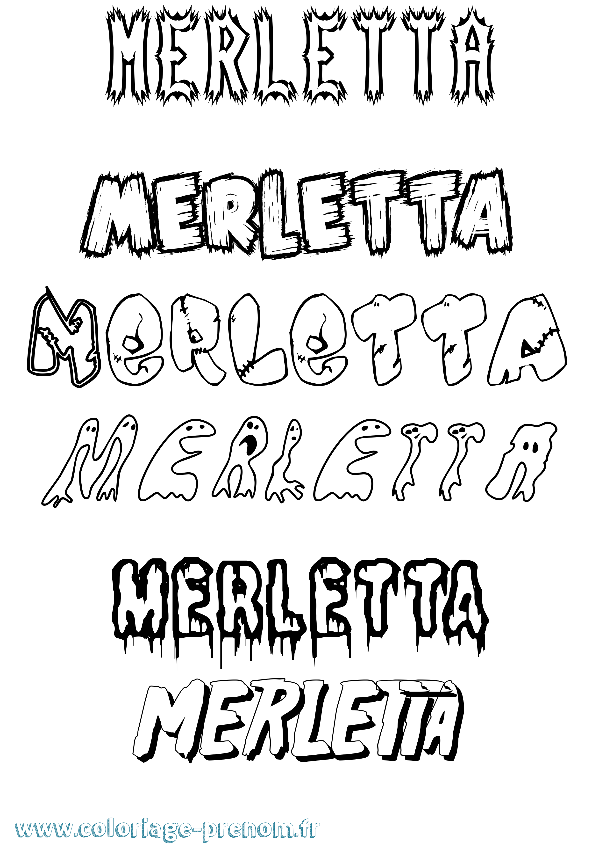 Coloriage Merletta Frisson Coloriage prénom Merletta Frisson