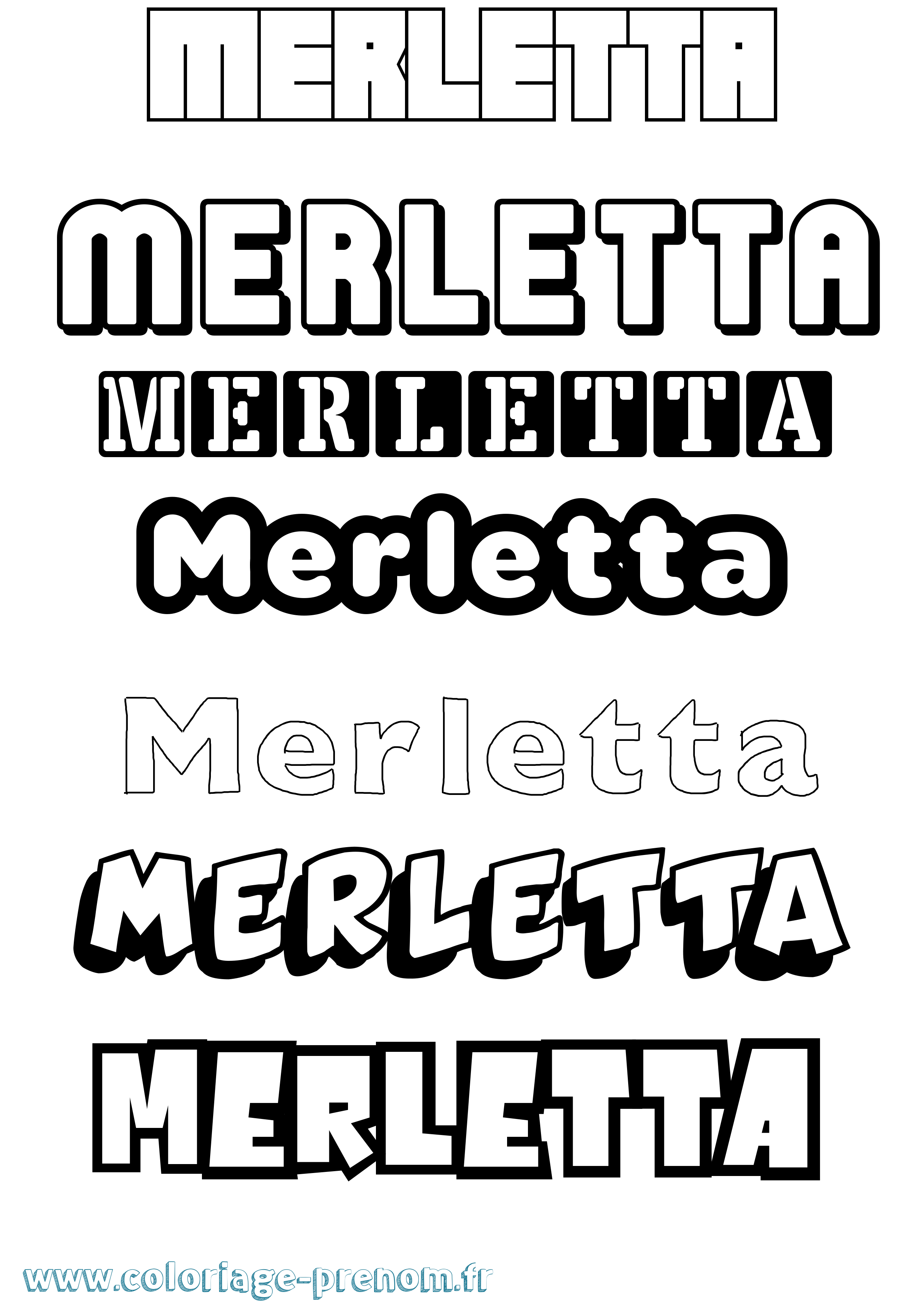 Coloriage Merletta Simple Coloriage prénom Merletta Simple