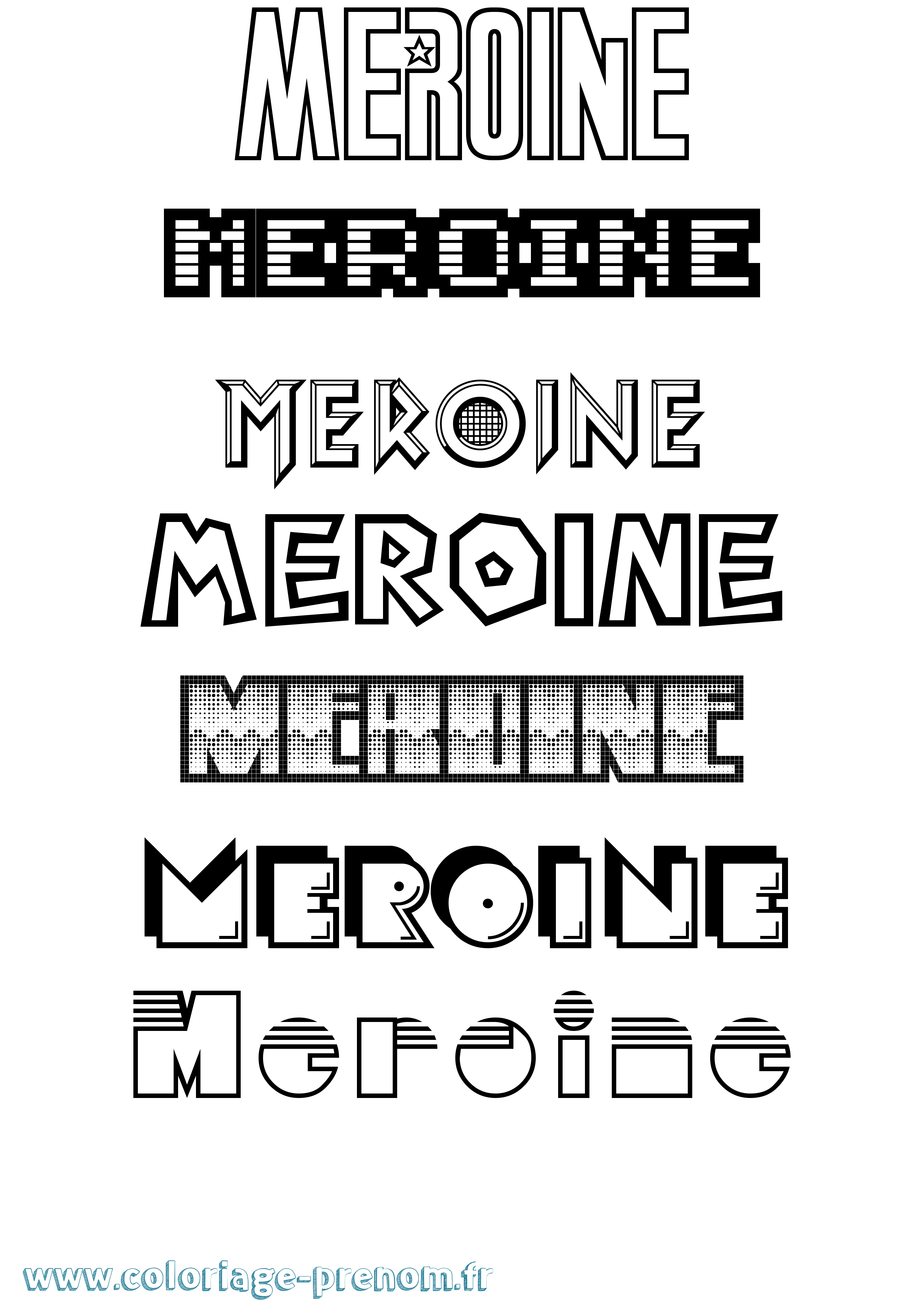 Coloriage Meroine Jeux Vidéos Coloriage prénom Meroine Jeux Vidéos