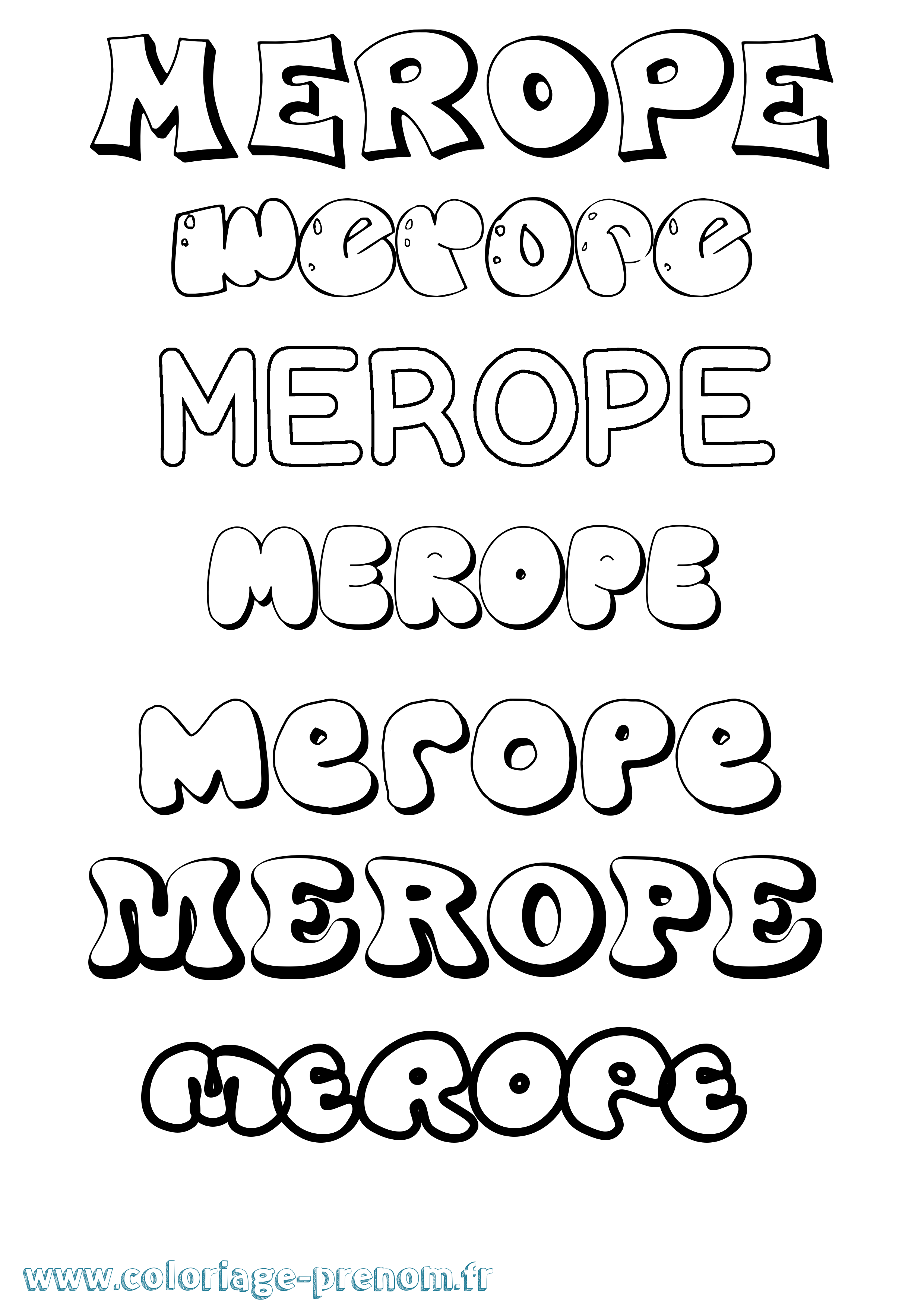 Coloriage Merope Bubble Coloriage prénom Merope Bubble