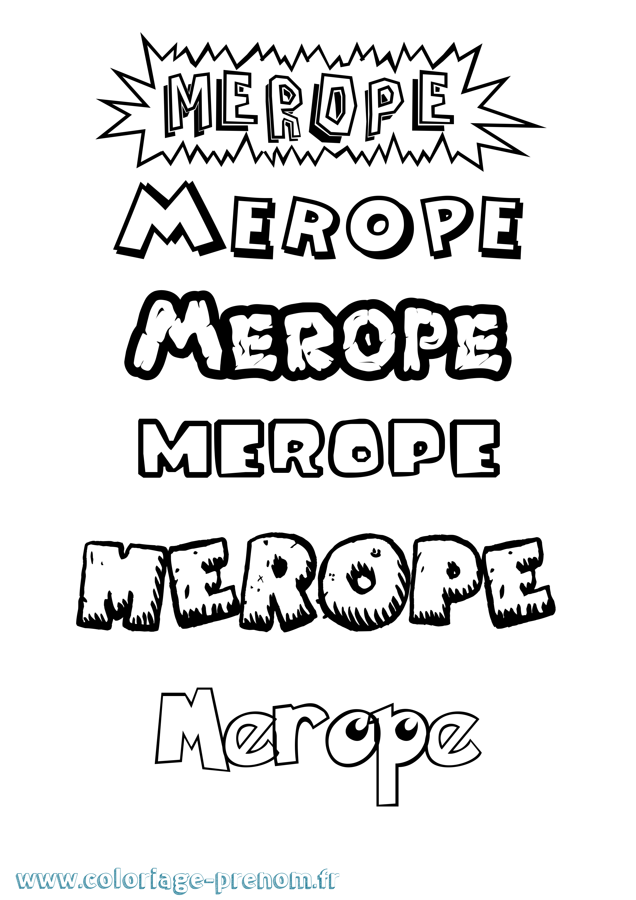 Coloriage Merope Dessin Animé Coloriage prénom Merope Dessin Animé