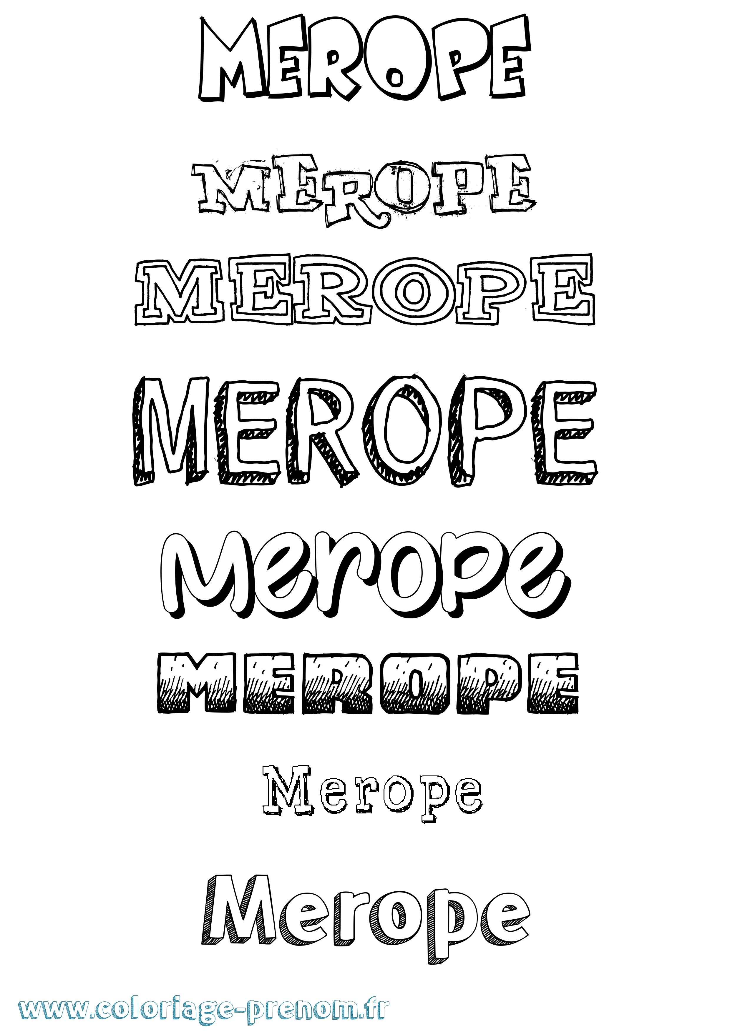 Coloriage Merope Dessiné Coloriage prénom Merope Dessiné