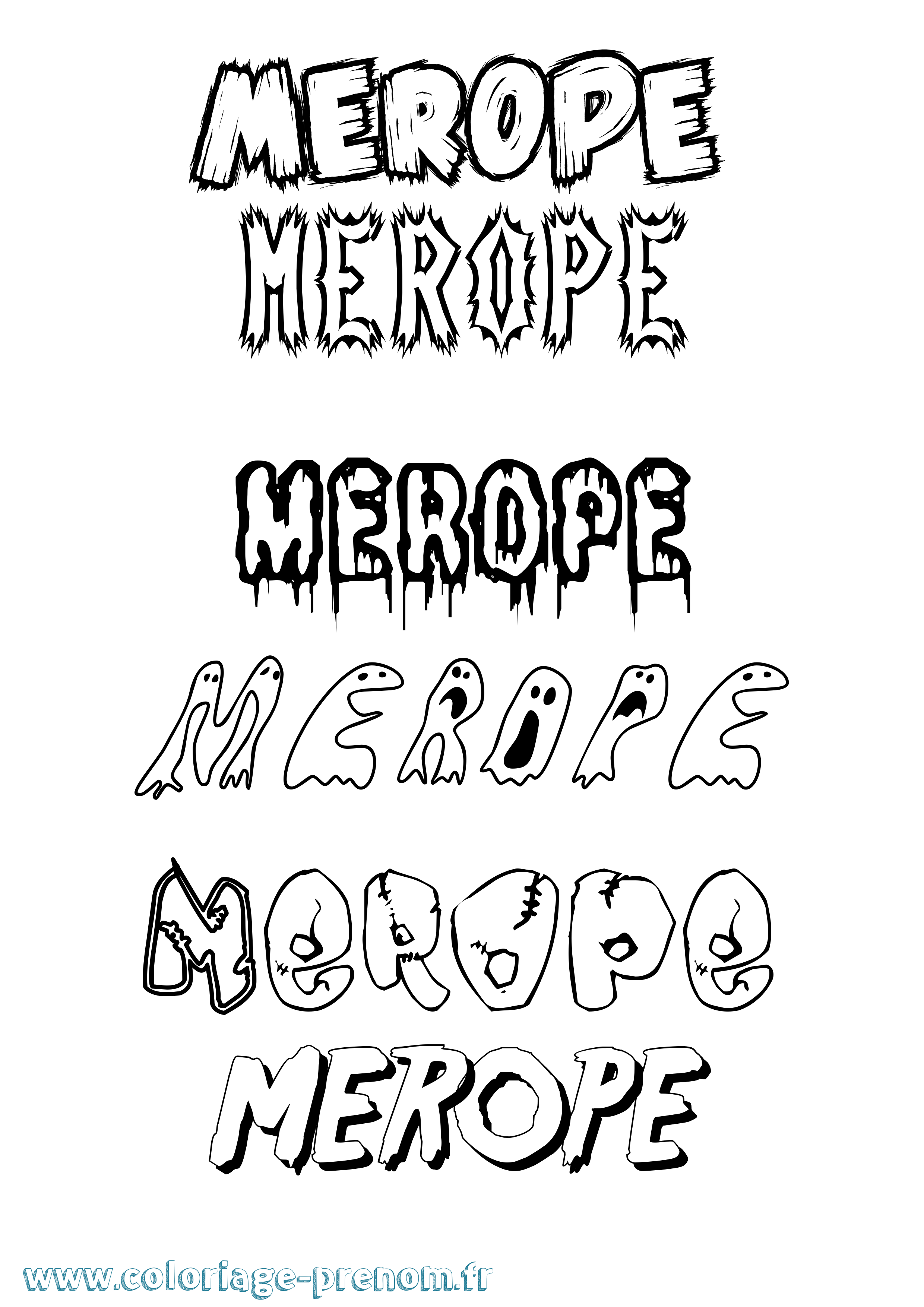 Coloriage Merope Frisson Coloriage prénom Merope Frisson