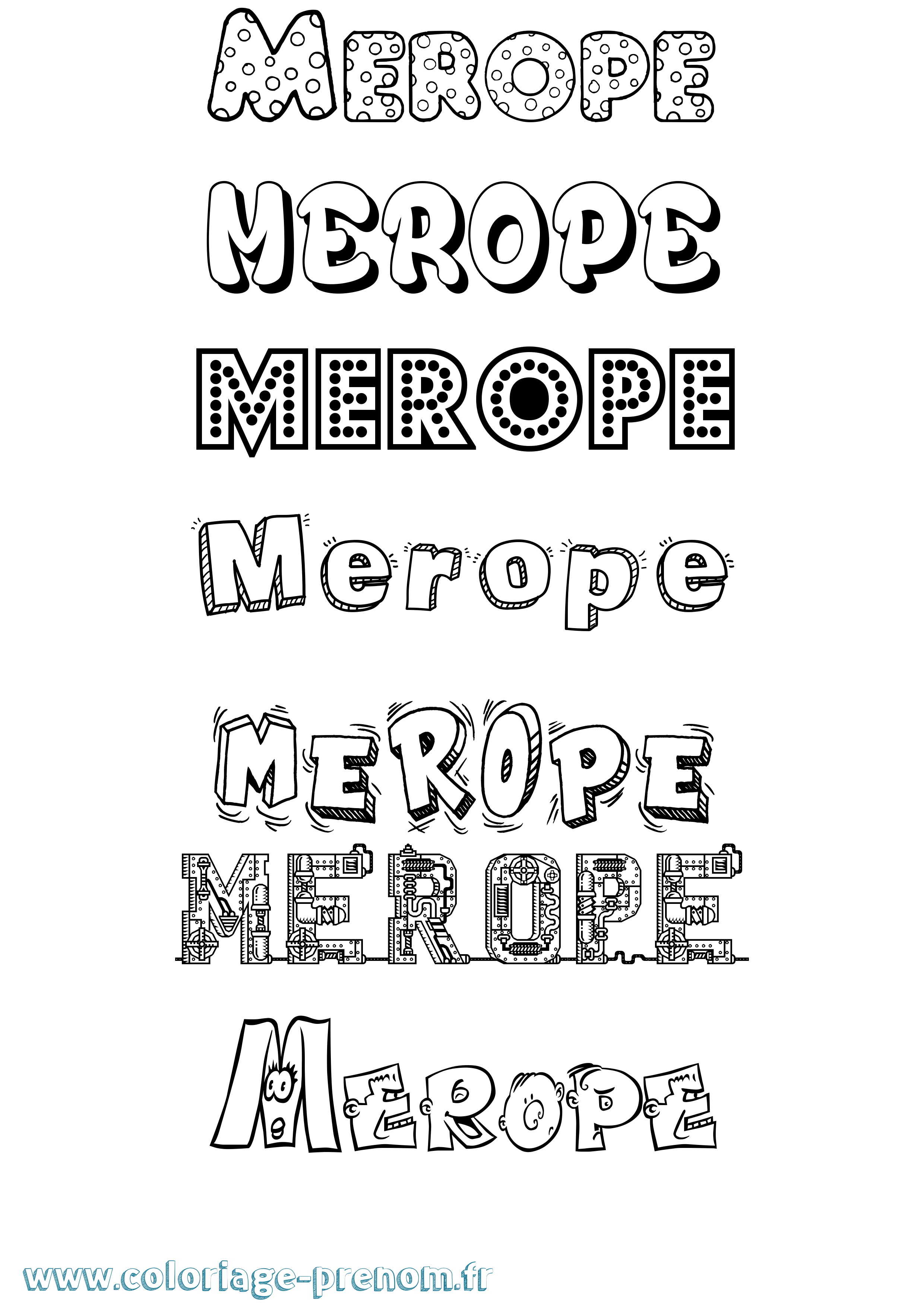 Coloriage Merope Fun Coloriage prénom Merope Fun