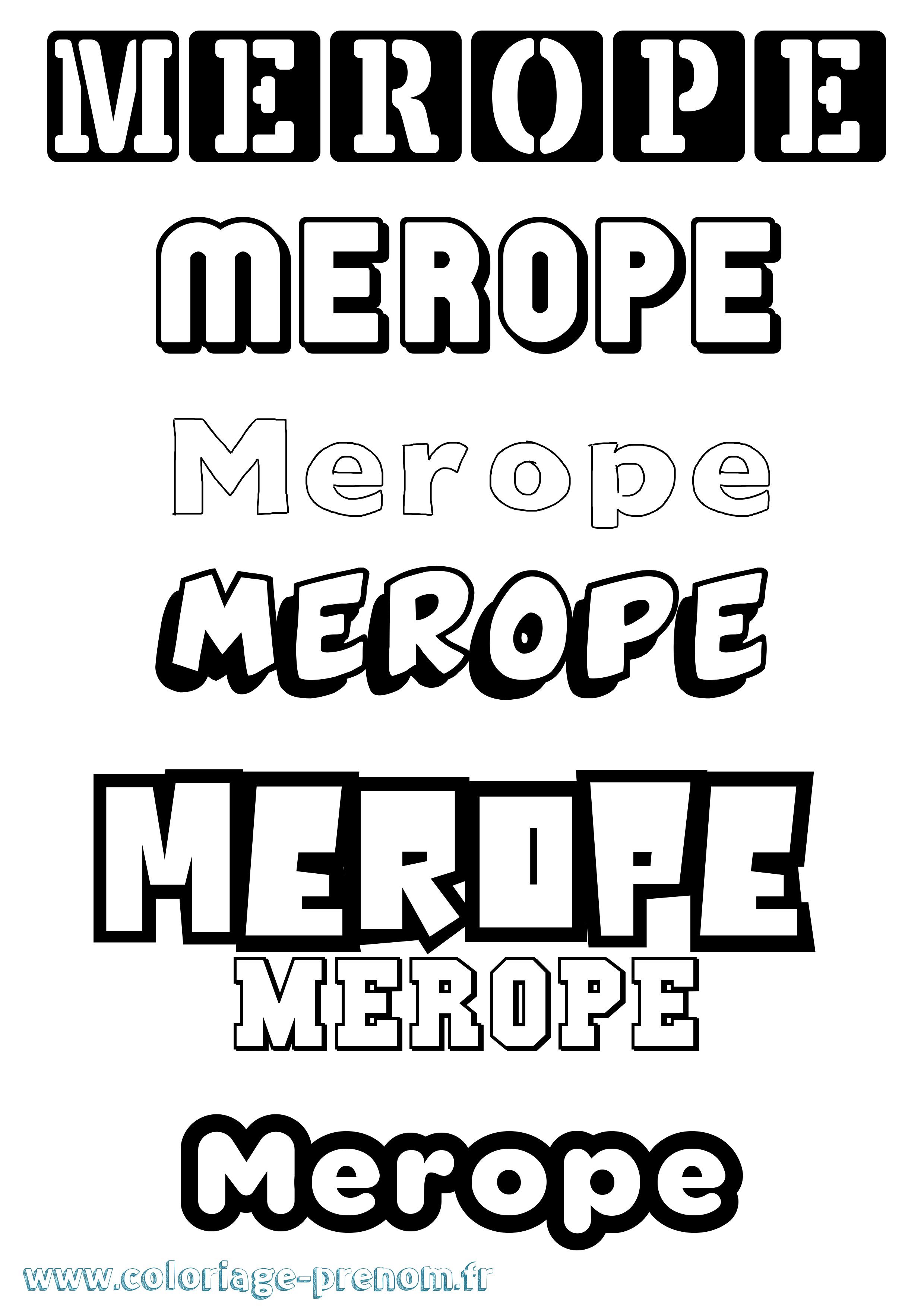 Coloriage Merope Simple Coloriage prénom Merope Simple