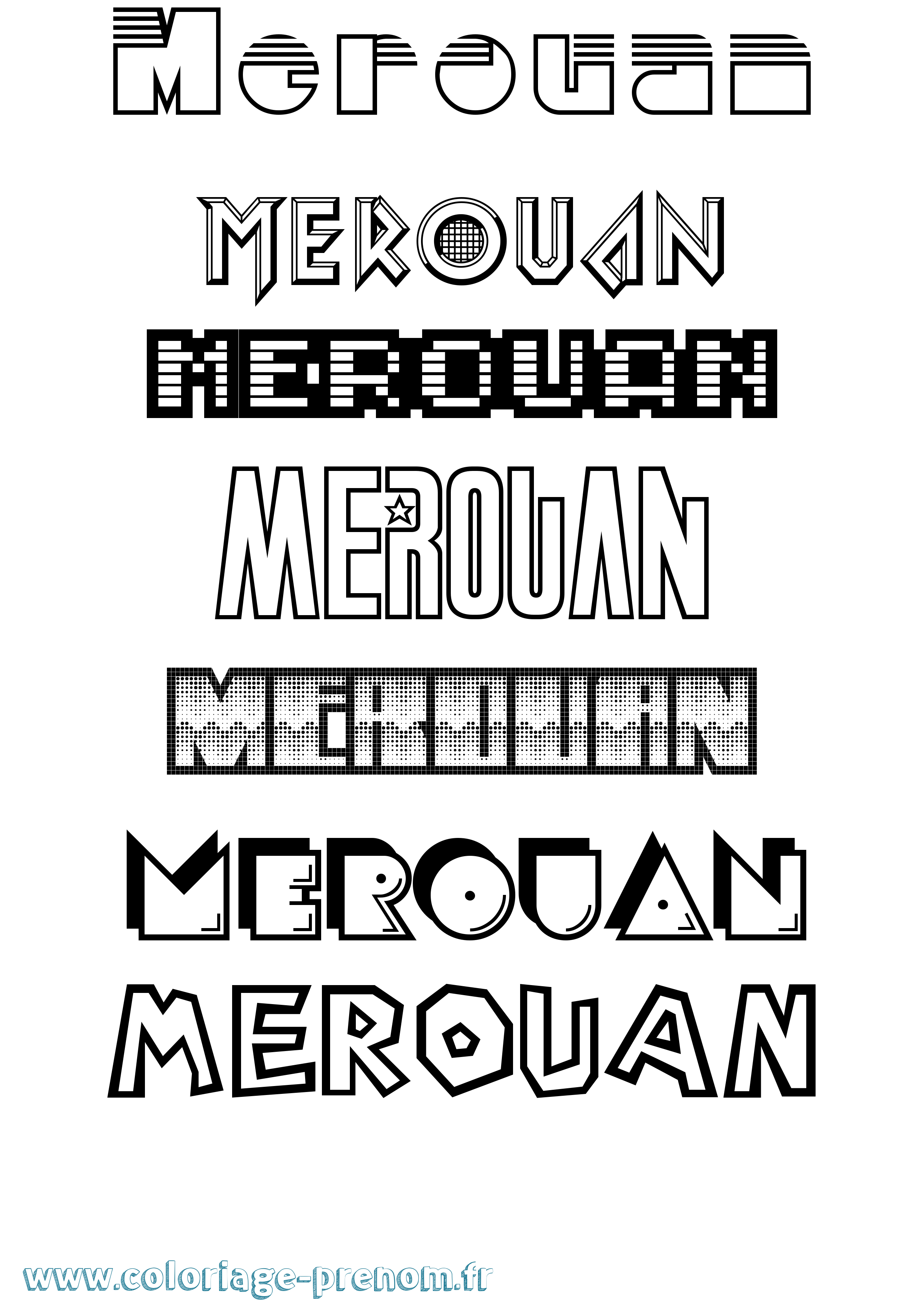Coloriage Merouan Jeux Vidéos Coloriage prénom Merouan Jeux Vidéos