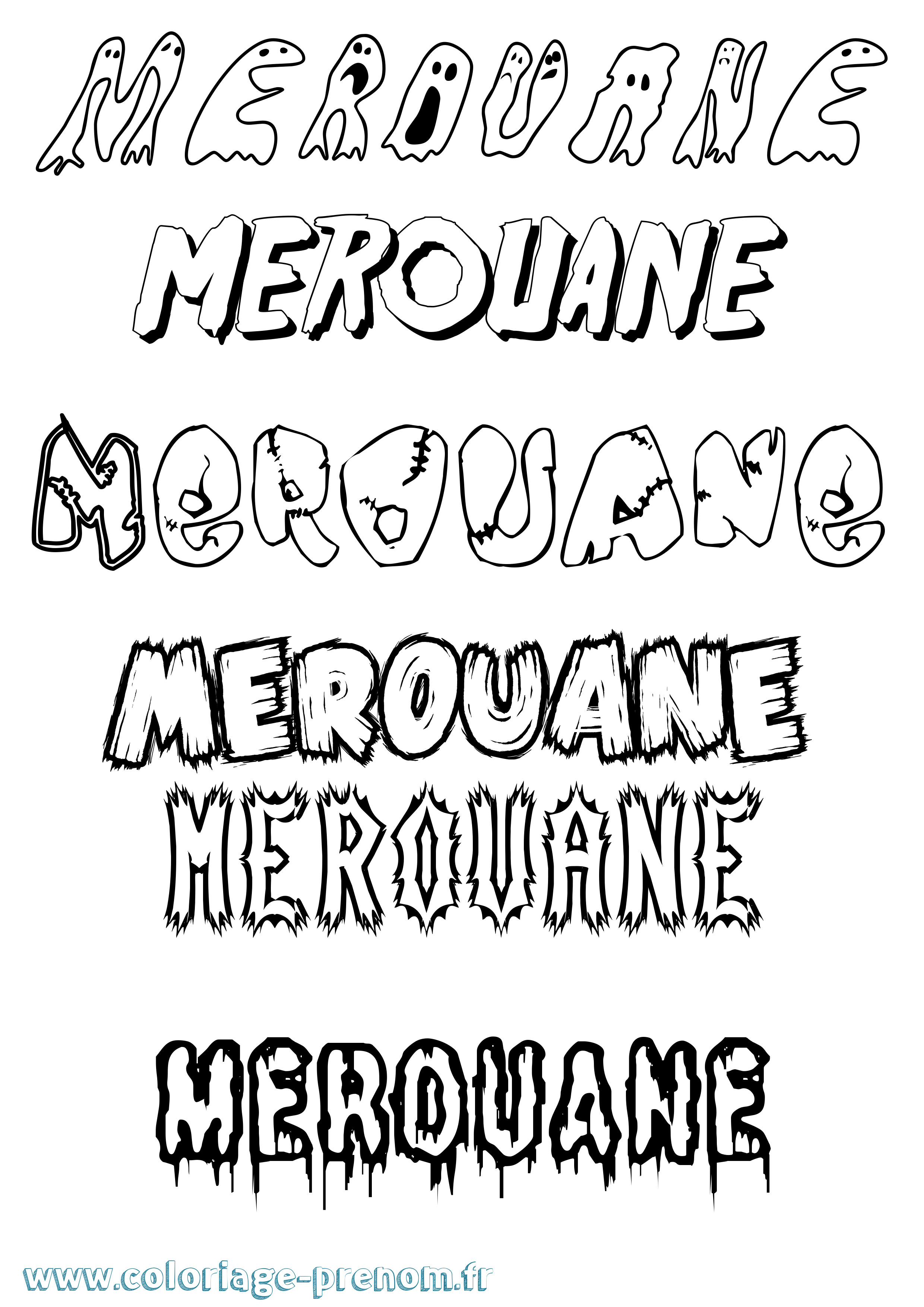 Coloriage Merouane Frisson Coloriage prénom Merouane Frisson