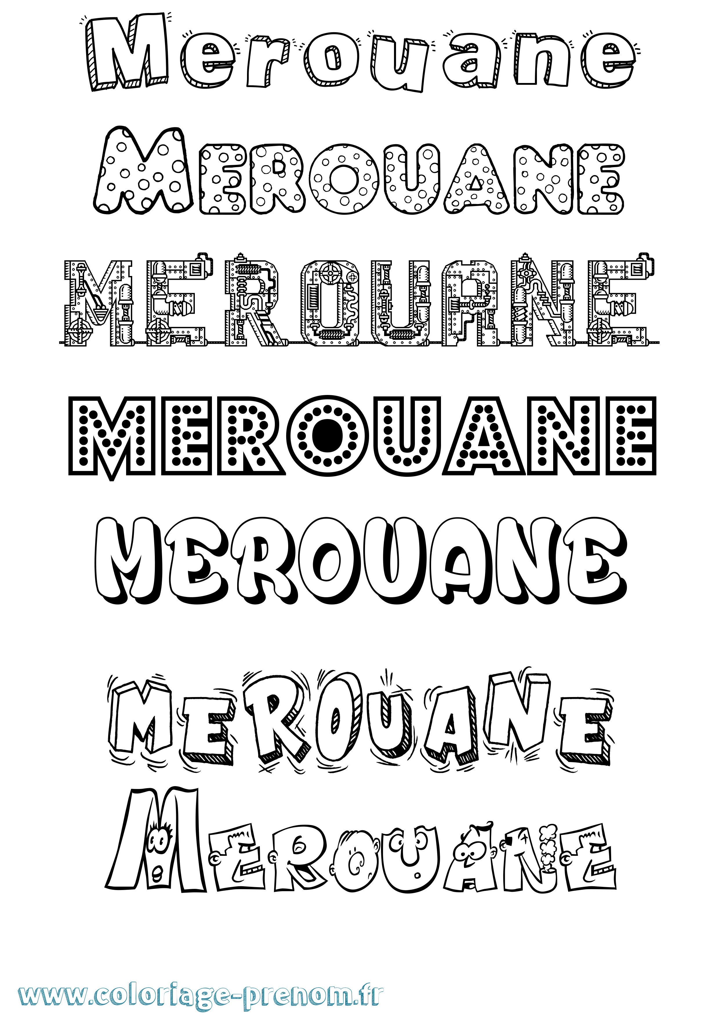 Coloriage Merouane Fun Coloriage prénom Merouane Fun