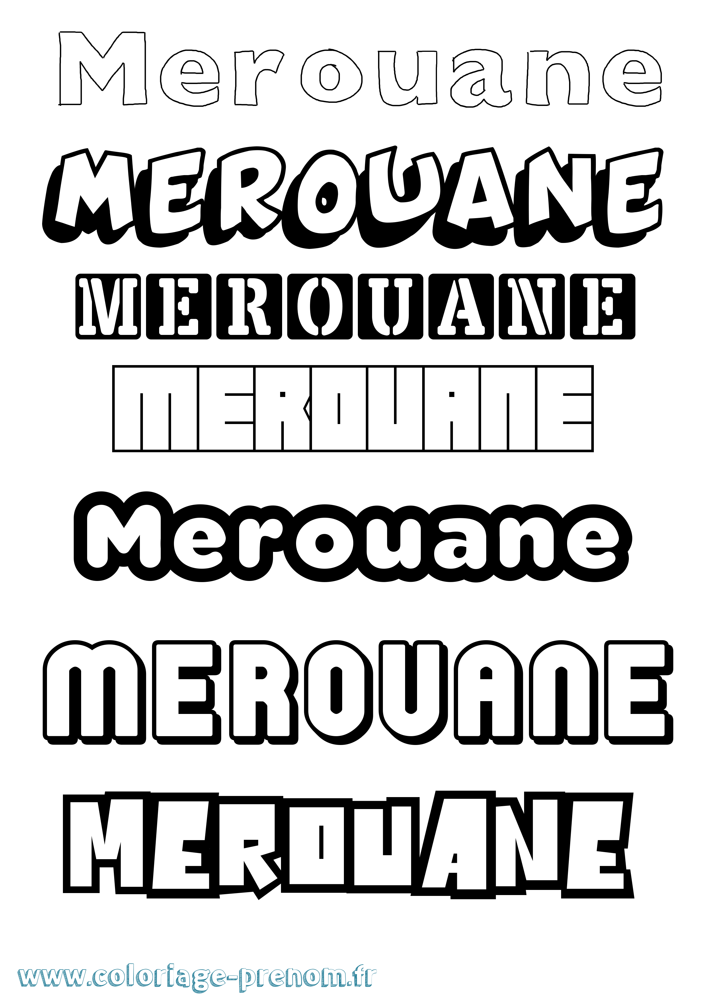 Coloriage Merouane Simple Coloriage prénom Merouane Simple