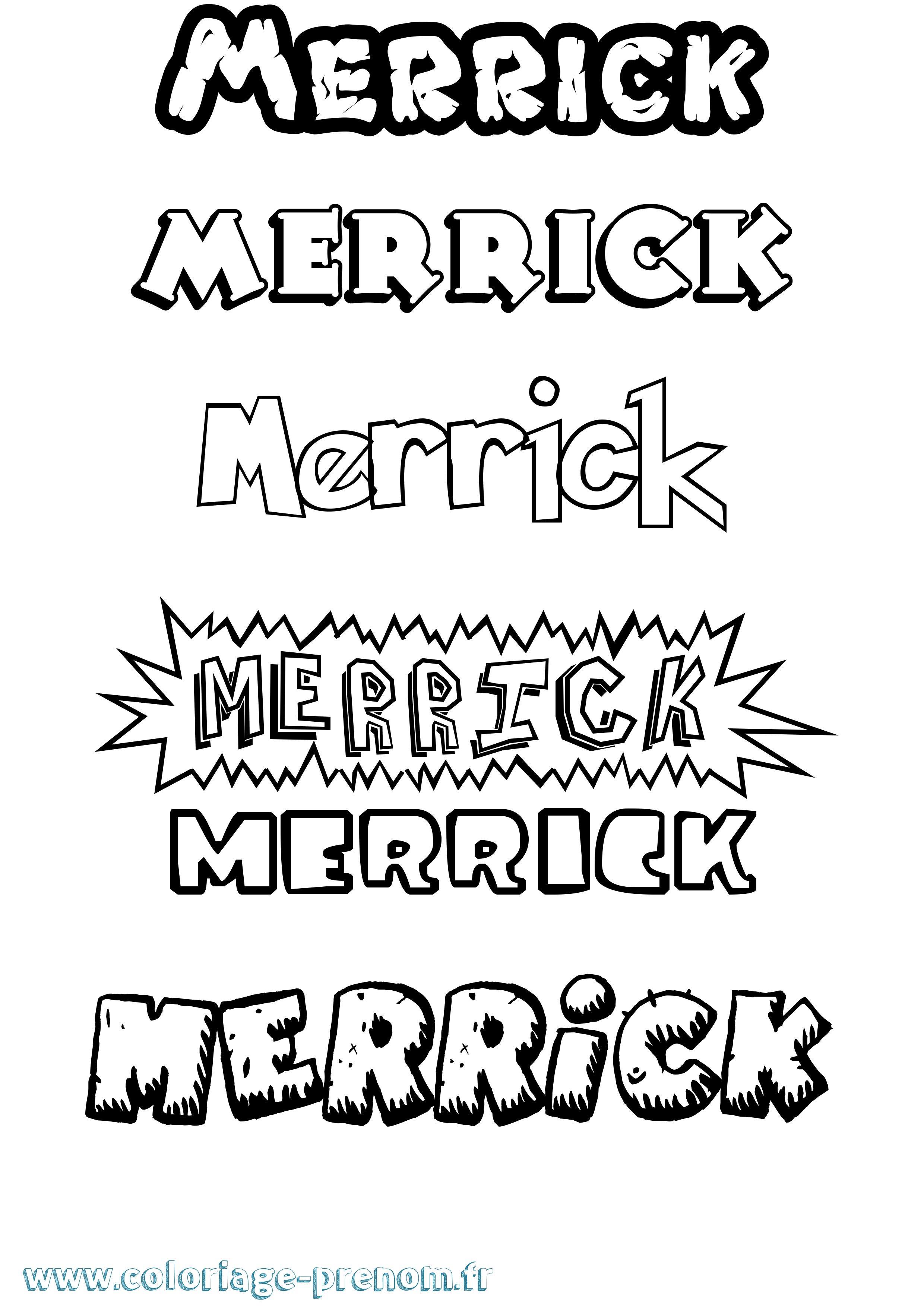 Coloriage Merrick Dessin Animé Coloriage prénom Merrick Dessin Animé