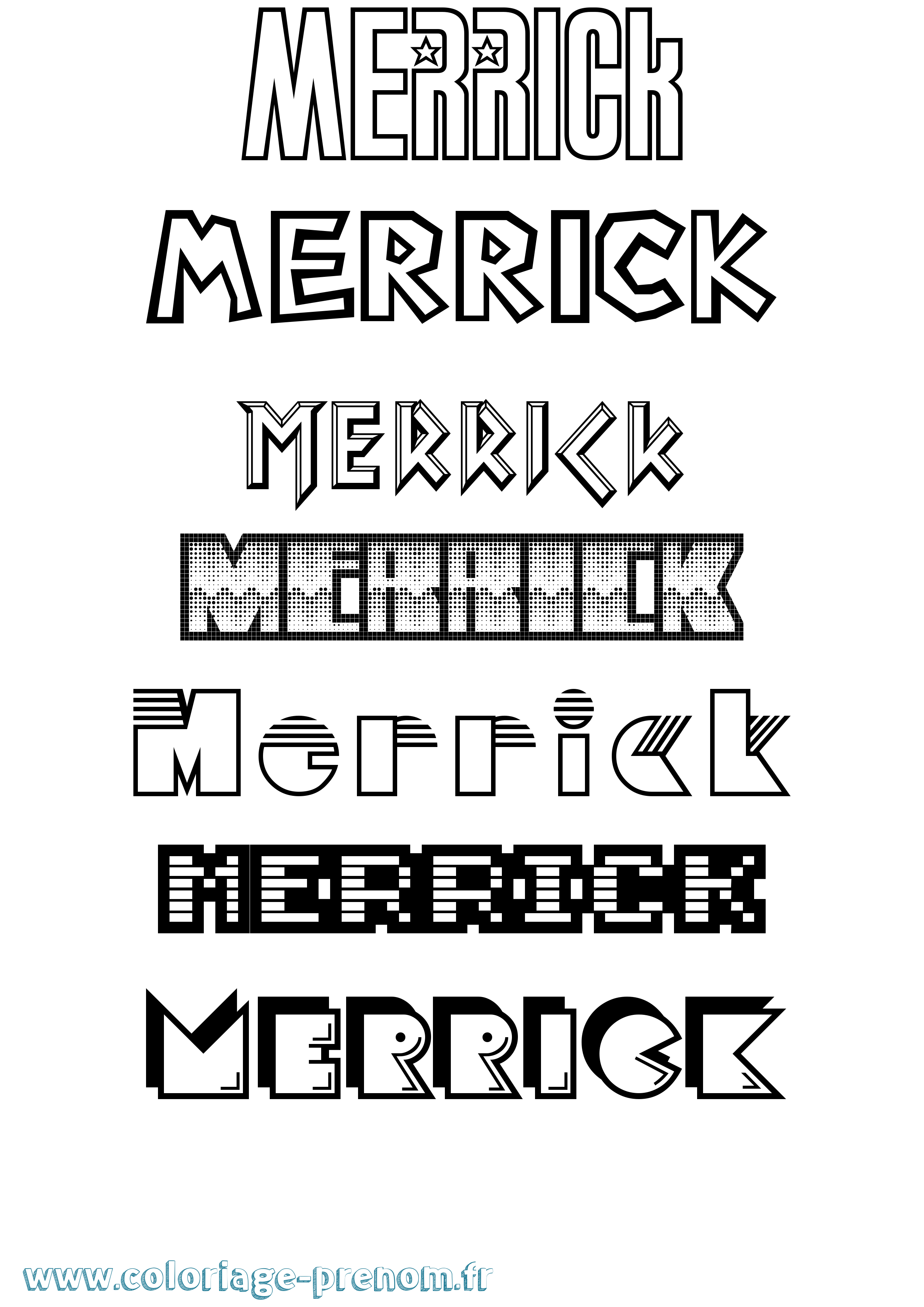 Coloriage Merrick Jeux Vidéos Coloriage prénom Merrick Jeux Vidéos