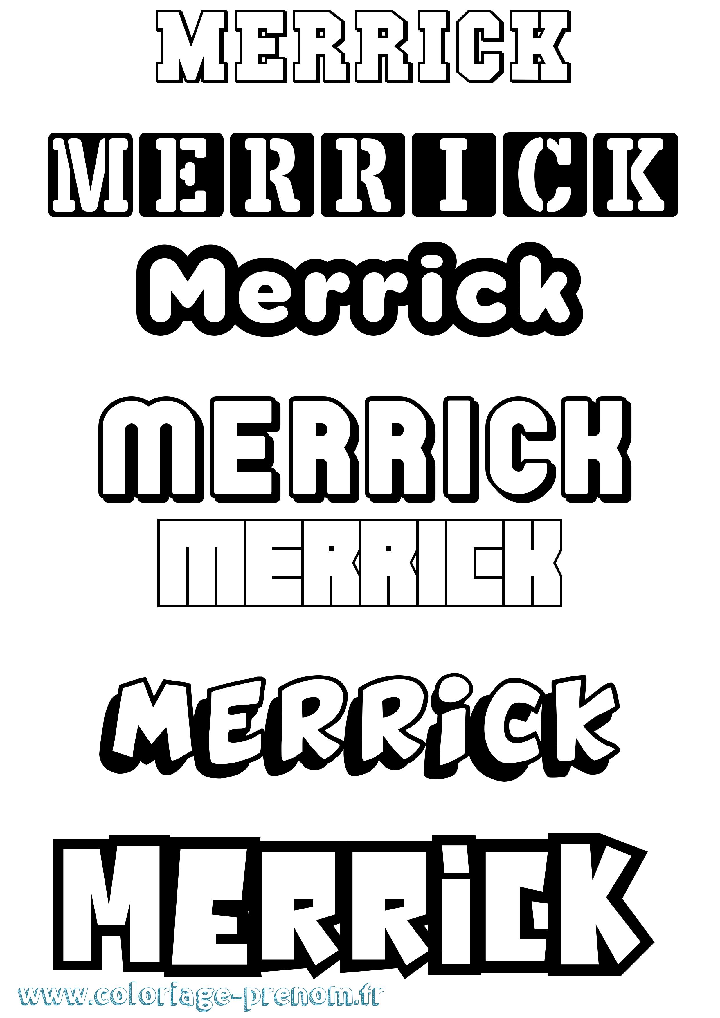 Coloriage Merrick Simple Coloriage prénom Merrick Simple
