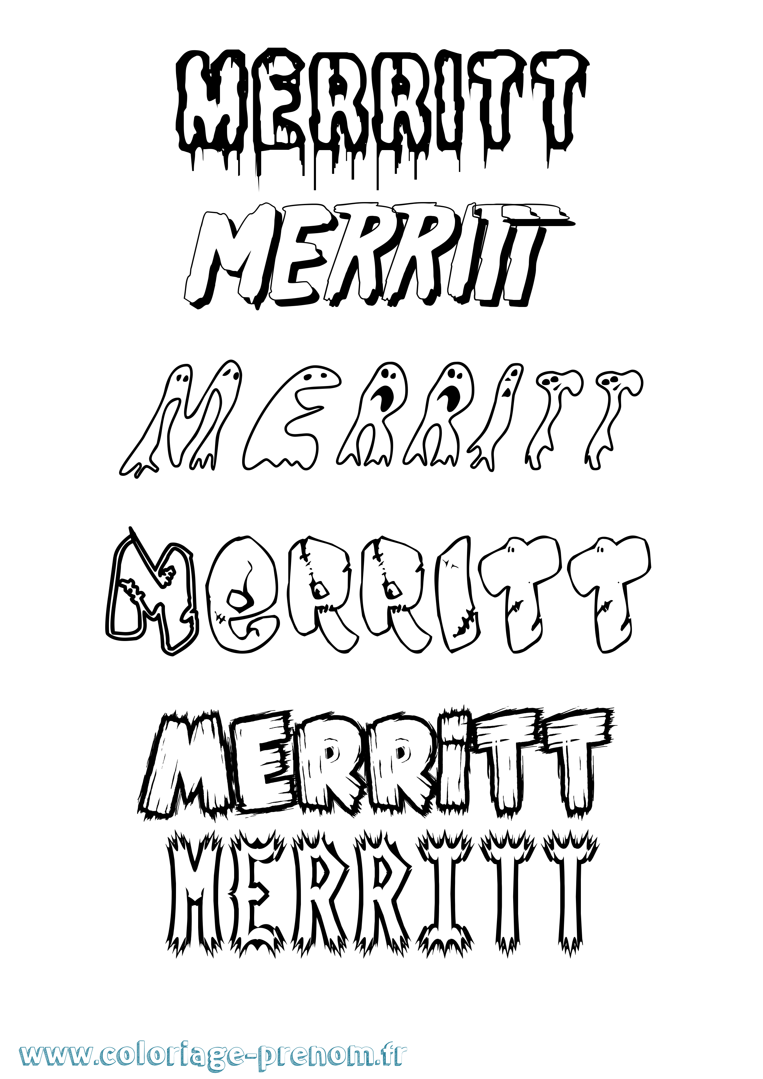 Coloriage Merritt Frisson Coloriage prénom Merritt Frisson