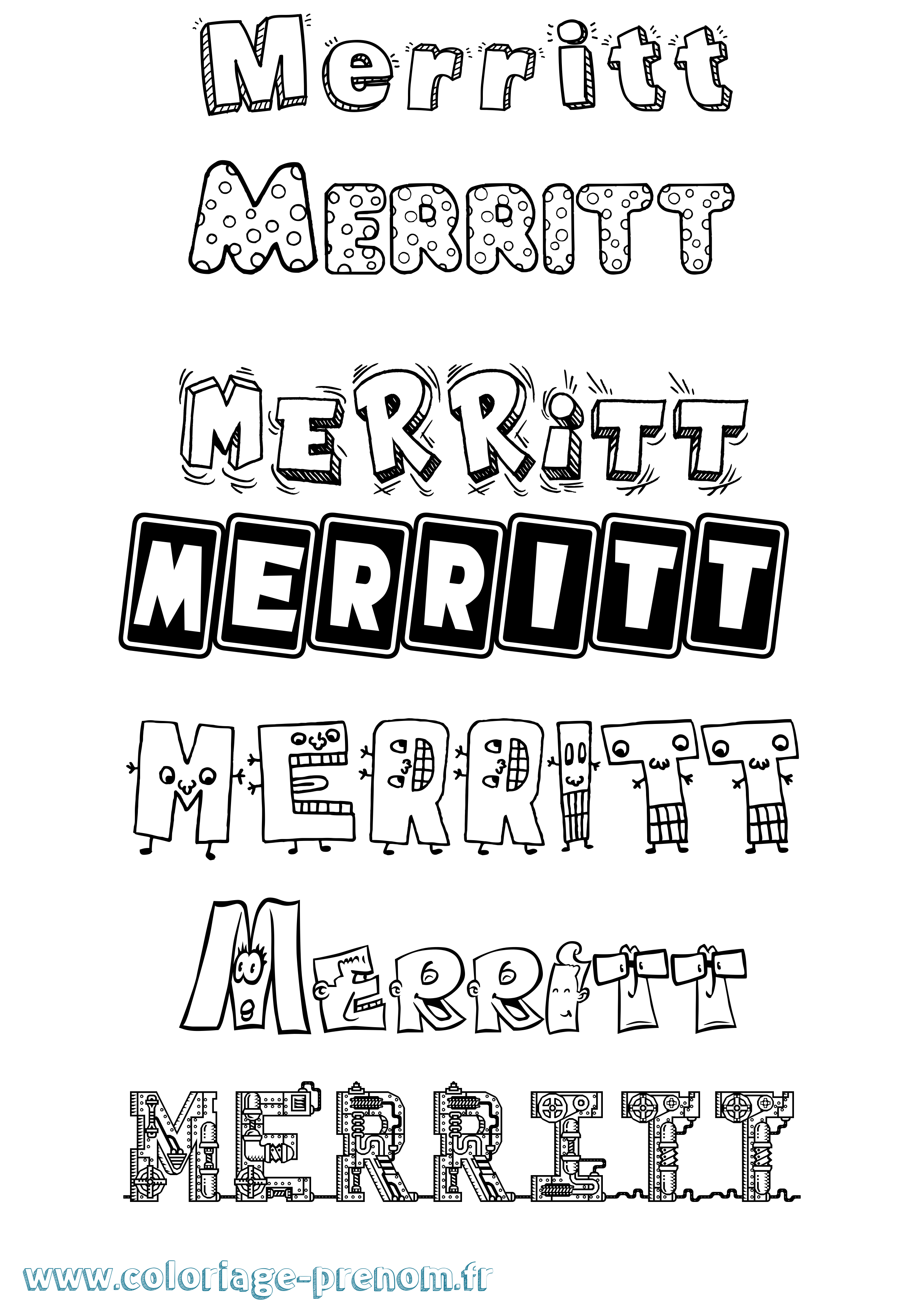 Coloriage Merritt Fun Coloriage prénom Merritt Fun