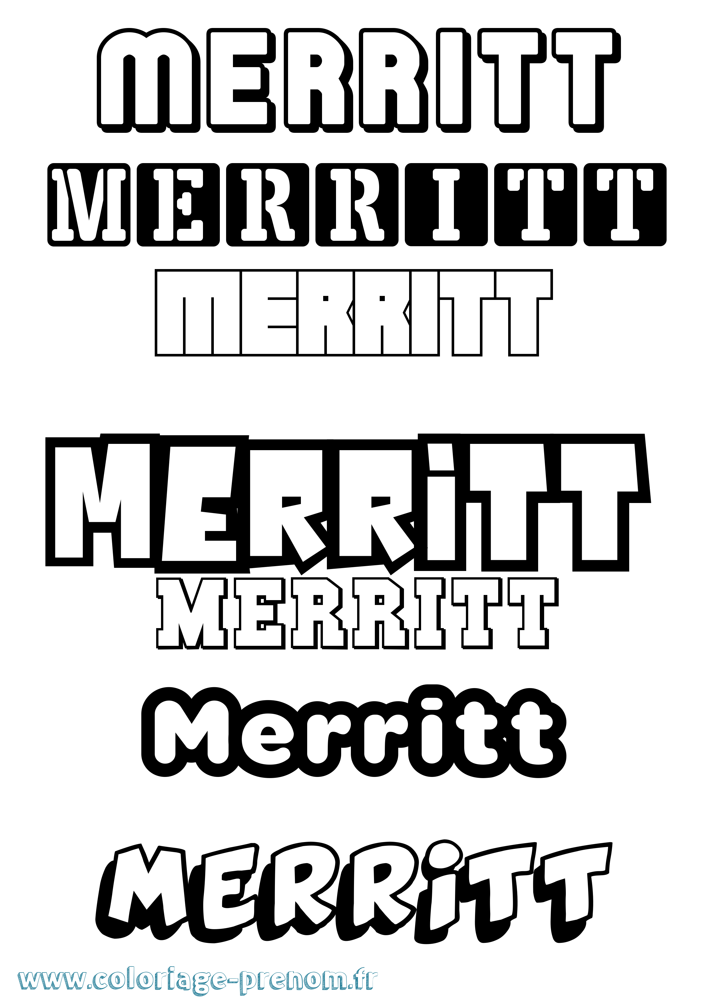 Coloriage Merritt Simple Coloriage prénom Merritt Simple