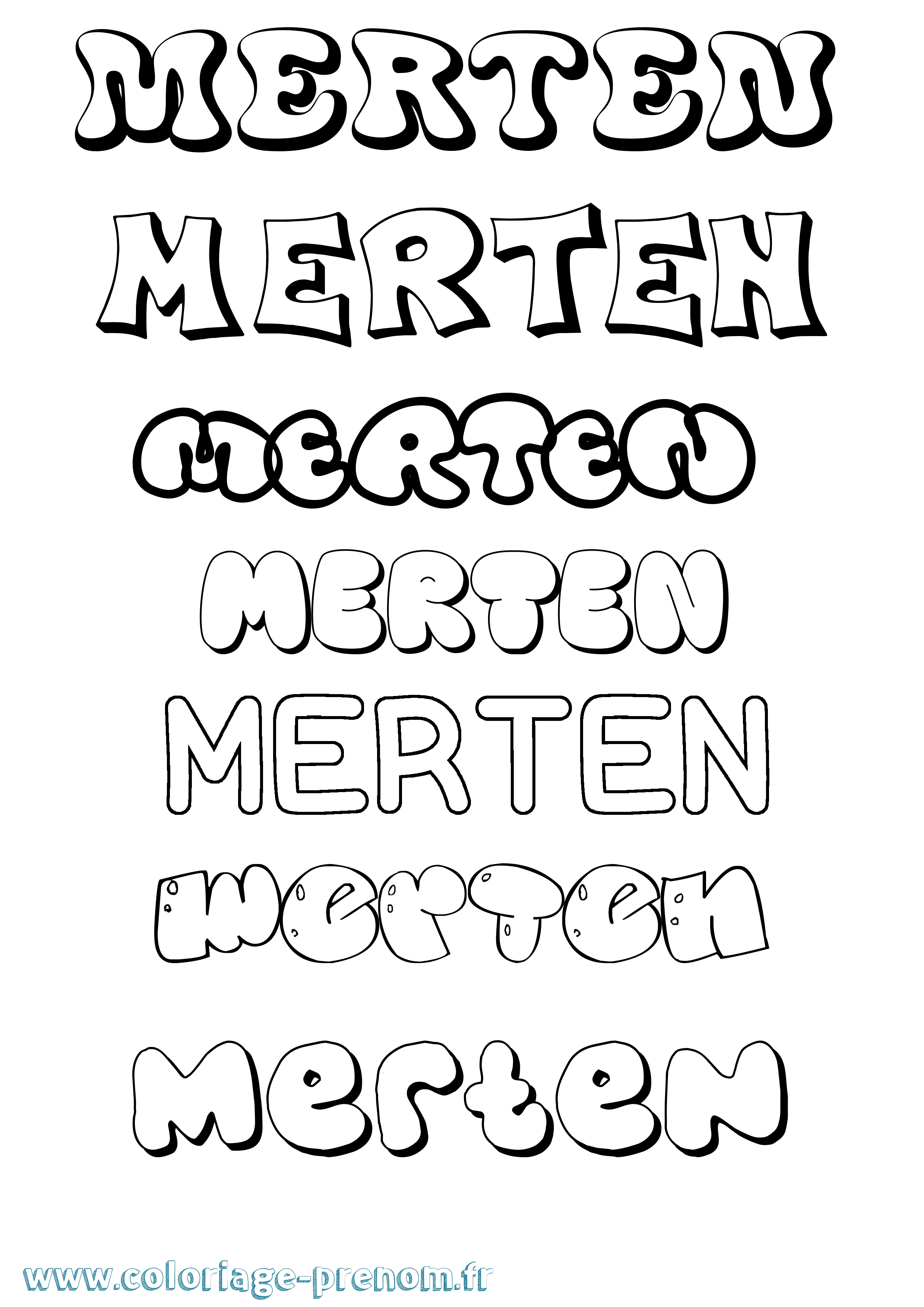Coloriage Merten Bubble Coloriage prénom Merten Bubble