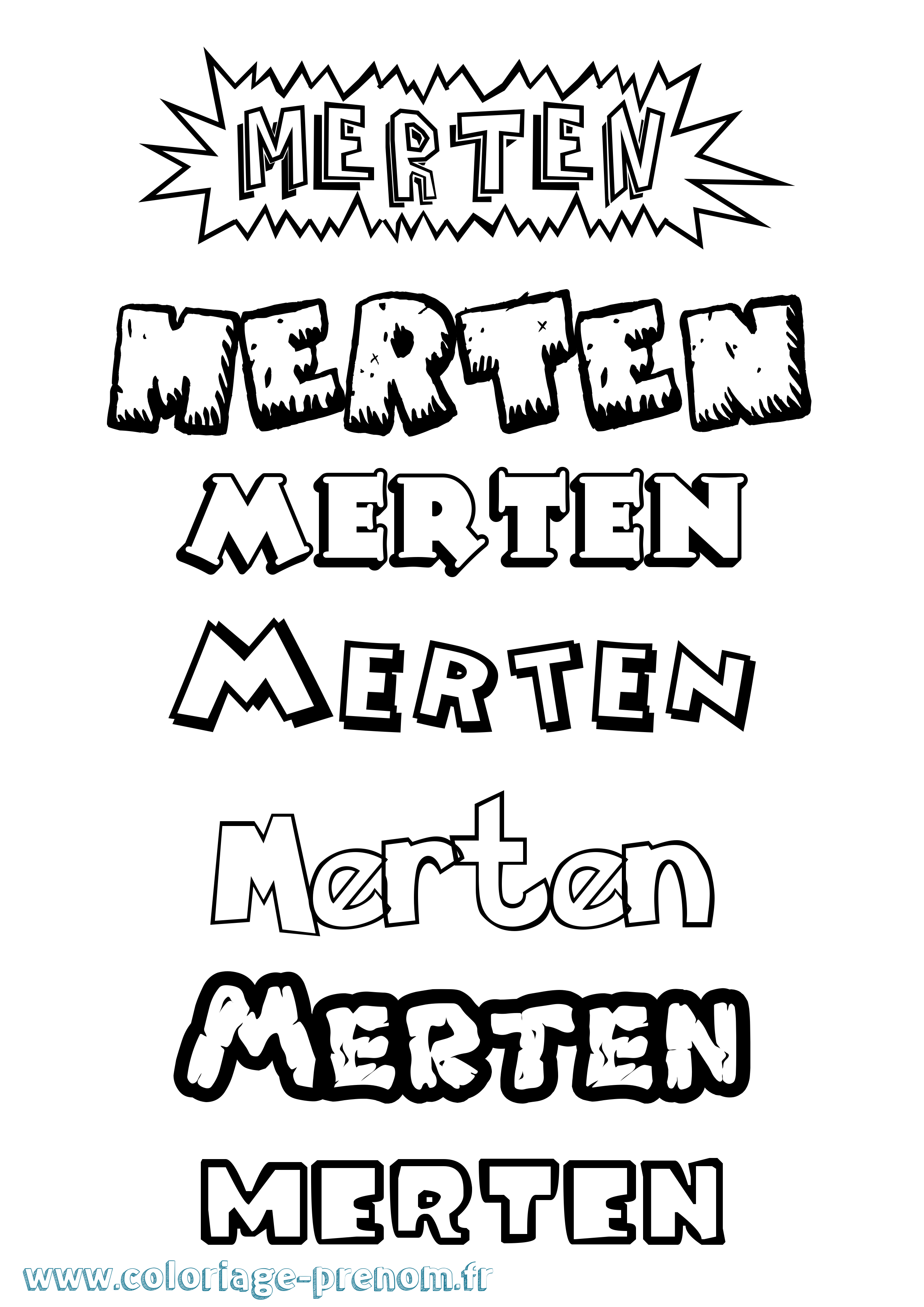 Coloriage Merten Dessin Animé Coloriage prénom Merten Dessin Animé