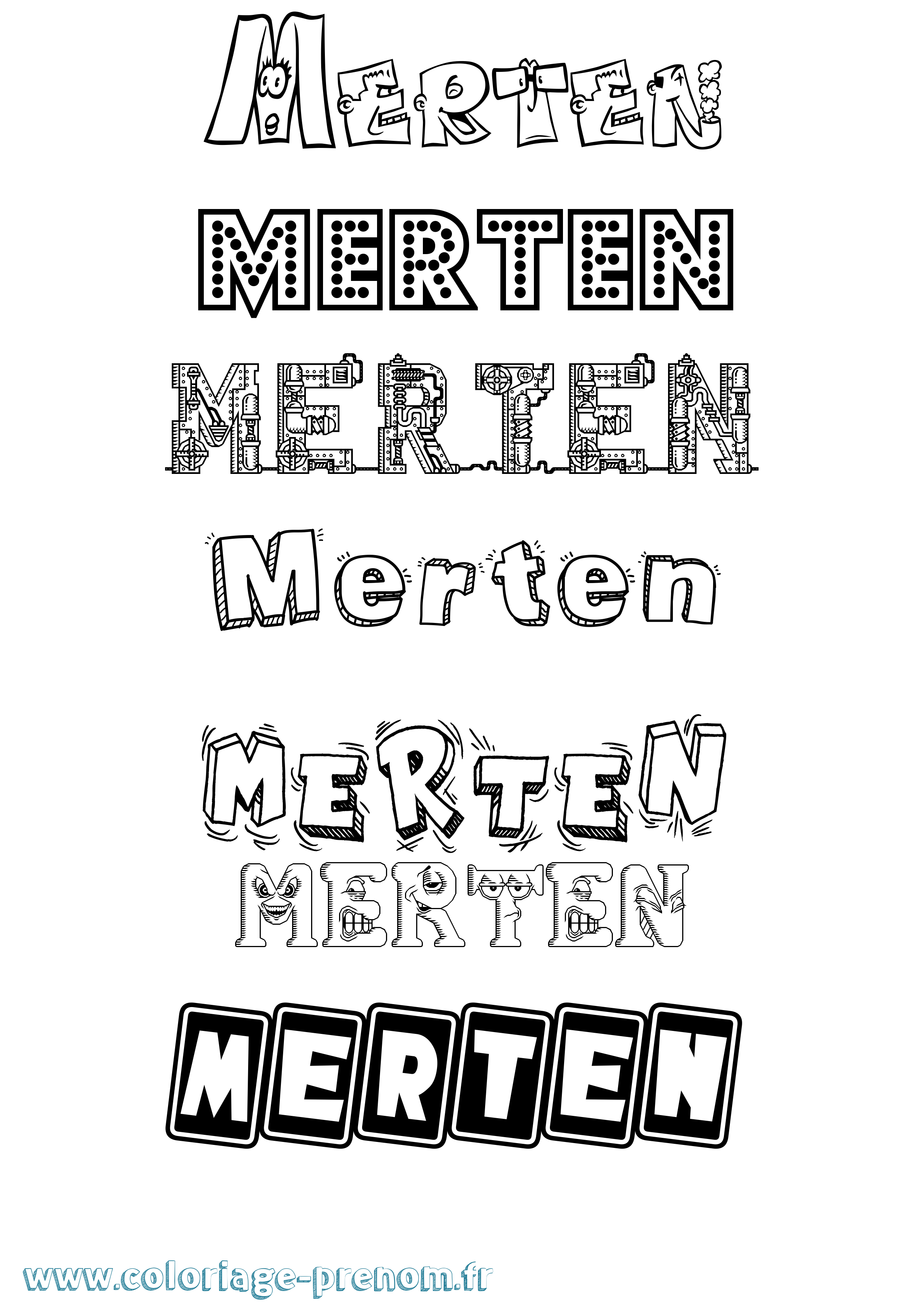 Coloriage Merten Fun Coloriage prénom Merten Fun