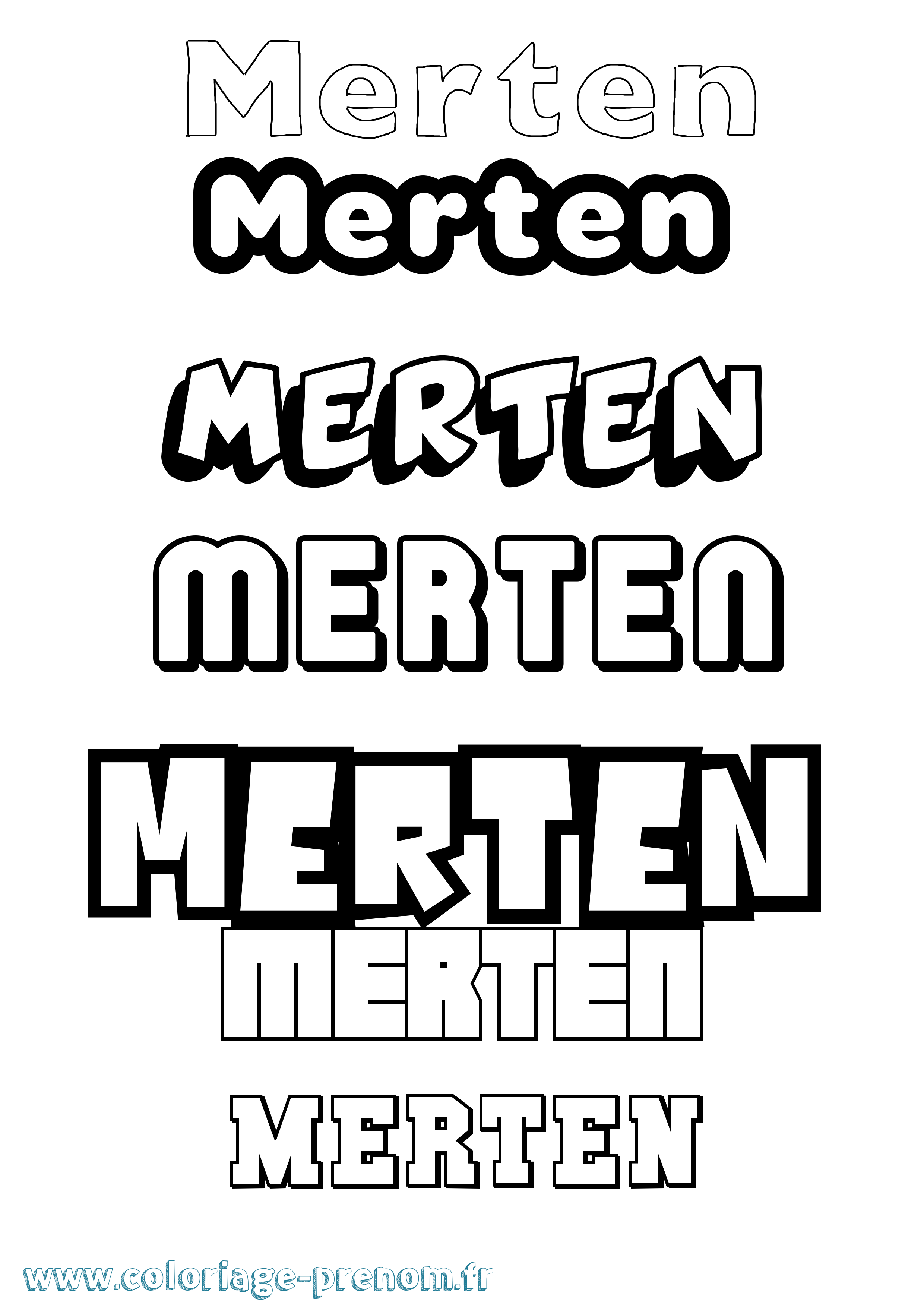Coloriage Merten Simple Coloriage prénom Merten Simple