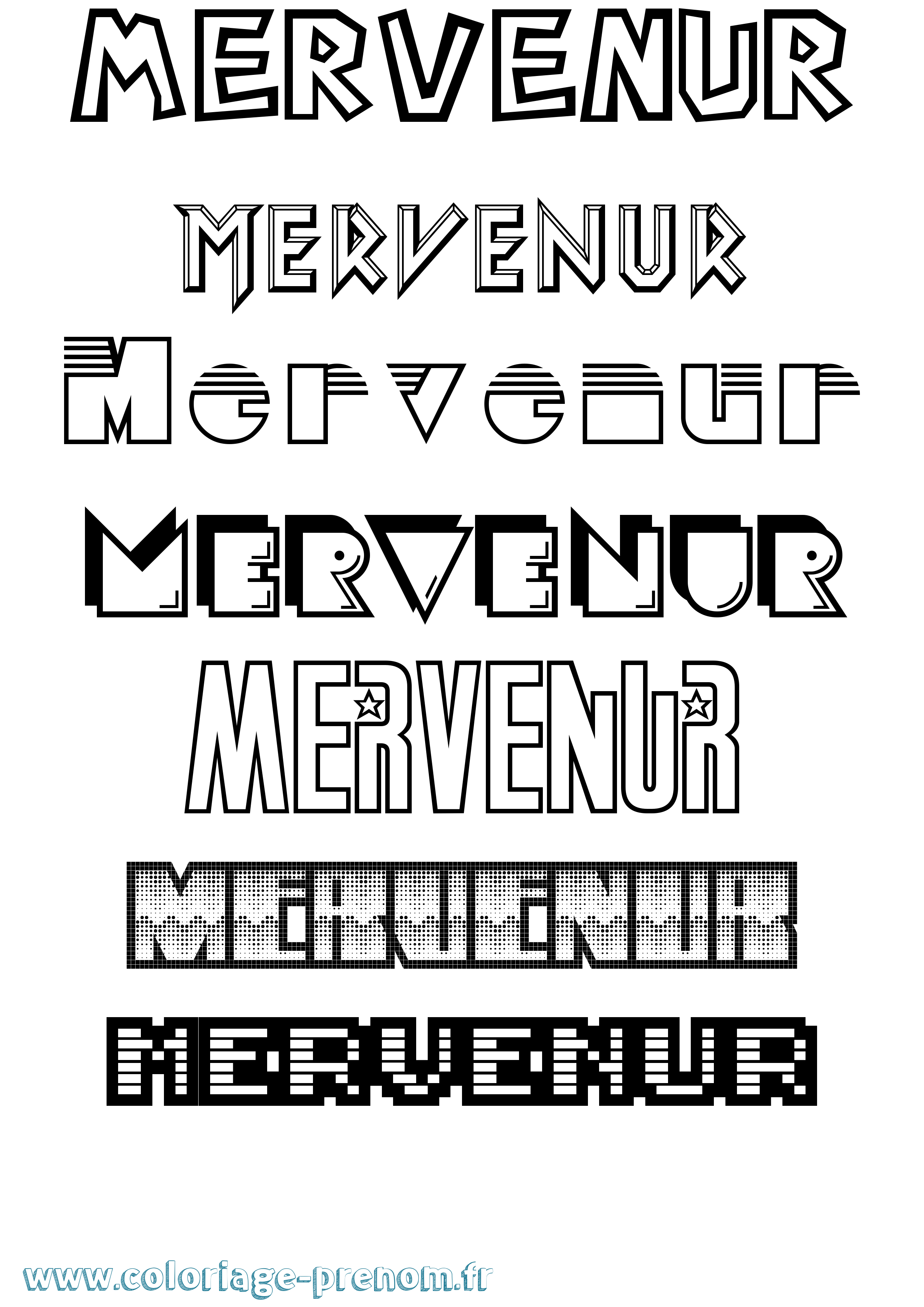 Coloriage Mervenur Jeux Vidéos Coloriage prénom Mervenur Jeux Vidéos
