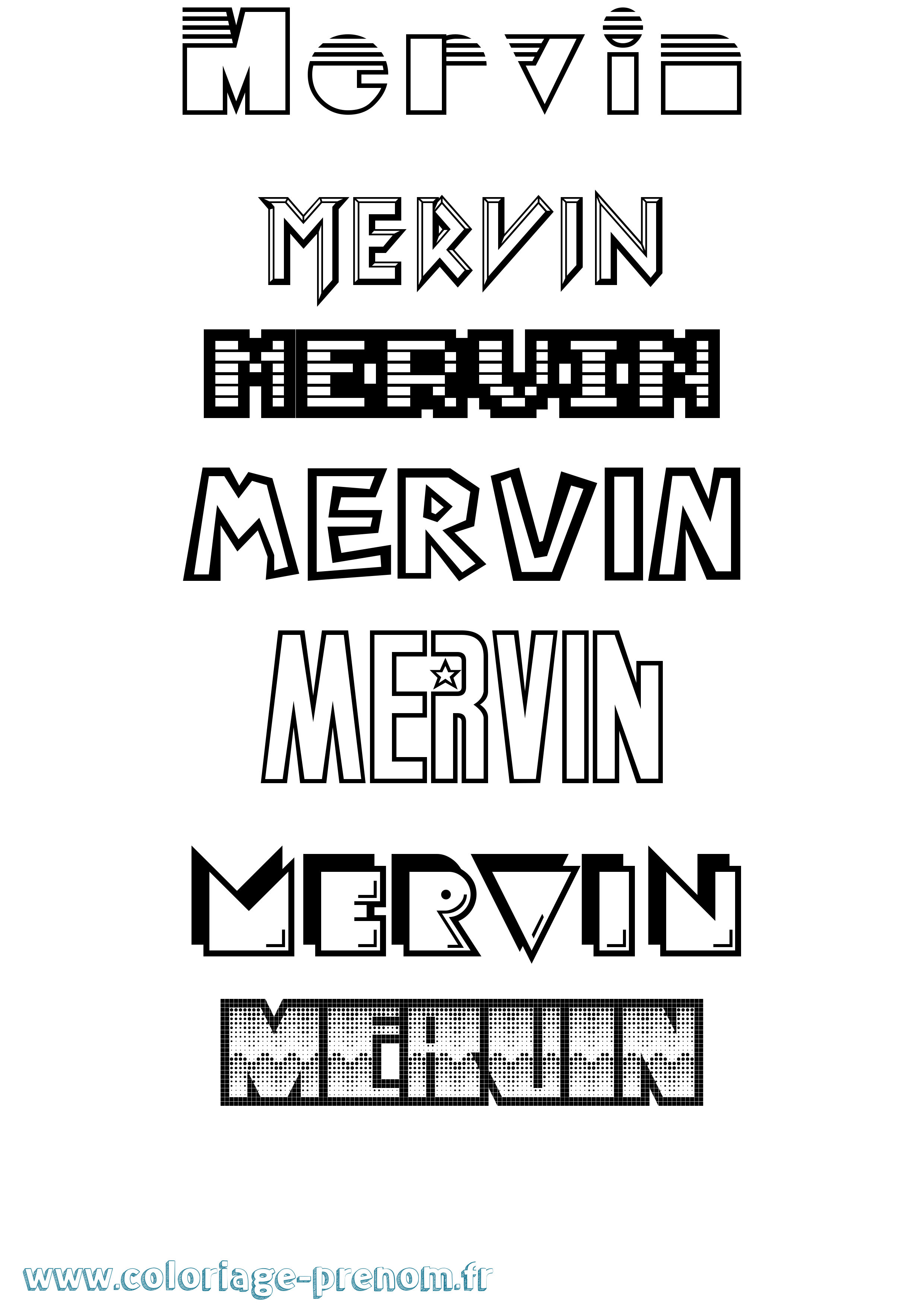 Coloriage Mervin Jeux Vidéos Coloriage prénom Mervin Jeux Vidéos