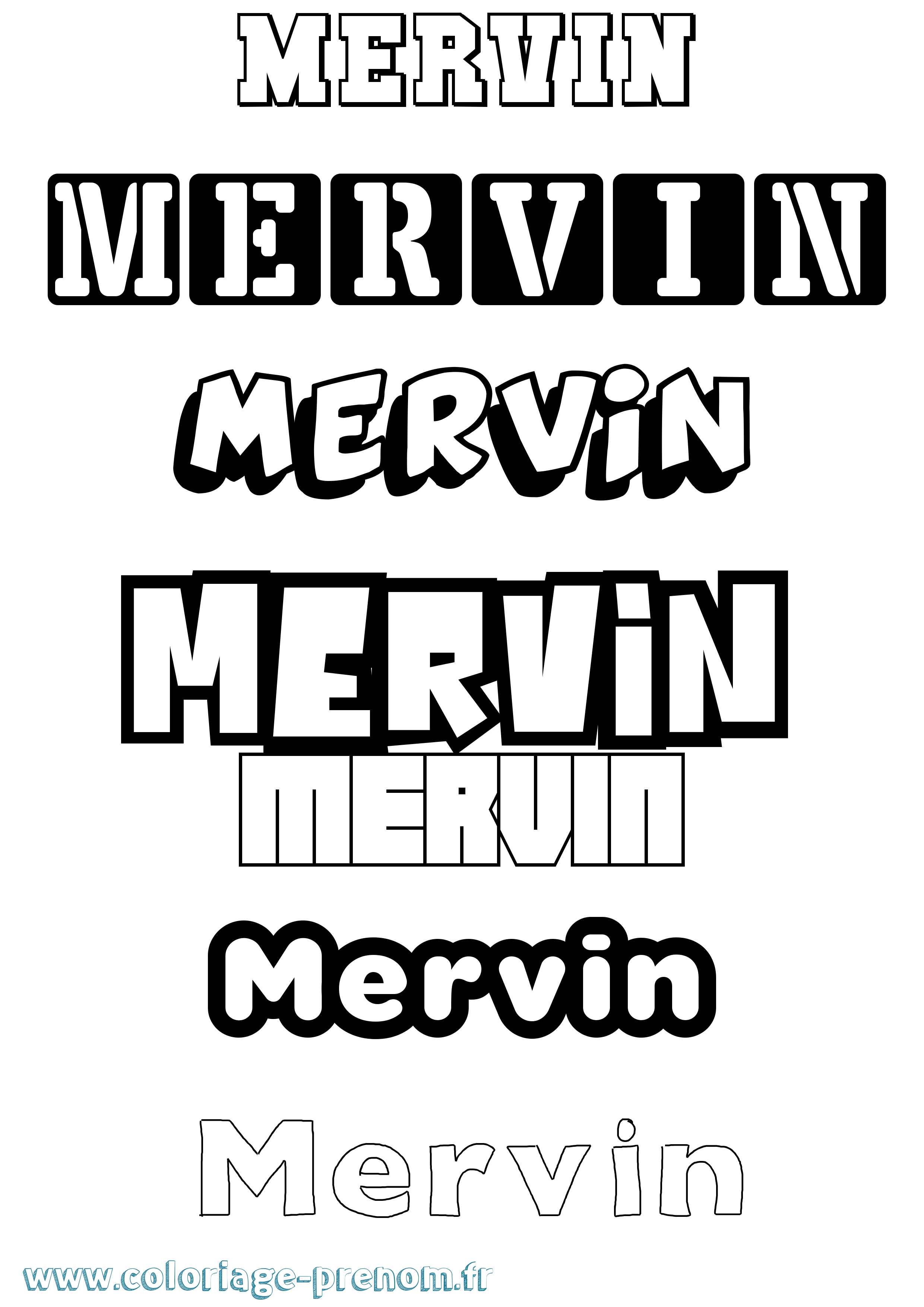 Coloriage Mervin Simple Coloriage prénom Mervin Simple