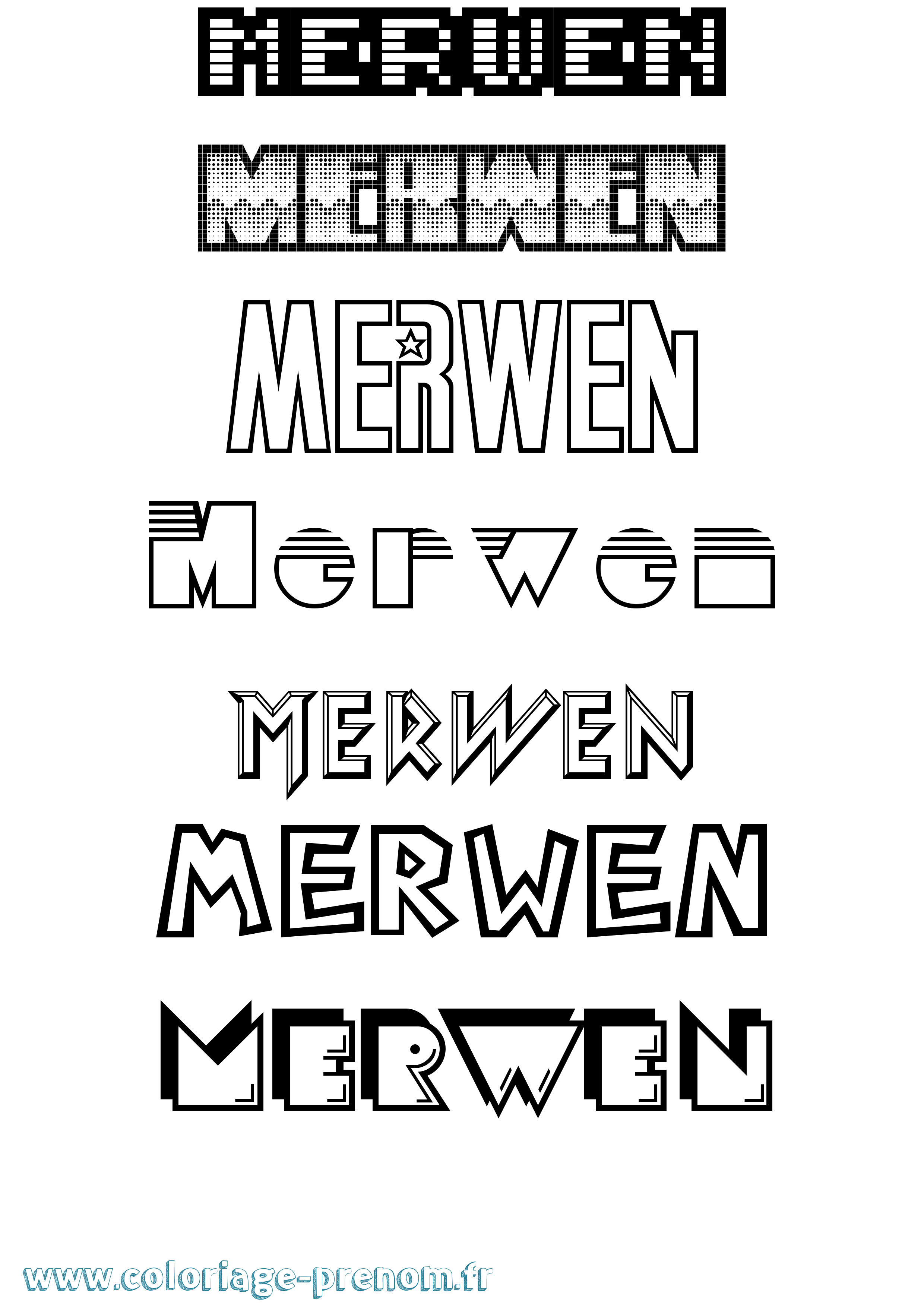 Coloriage Merwen Jeux Vidéos Coloriage prénom Merwen Jeux Vidéos