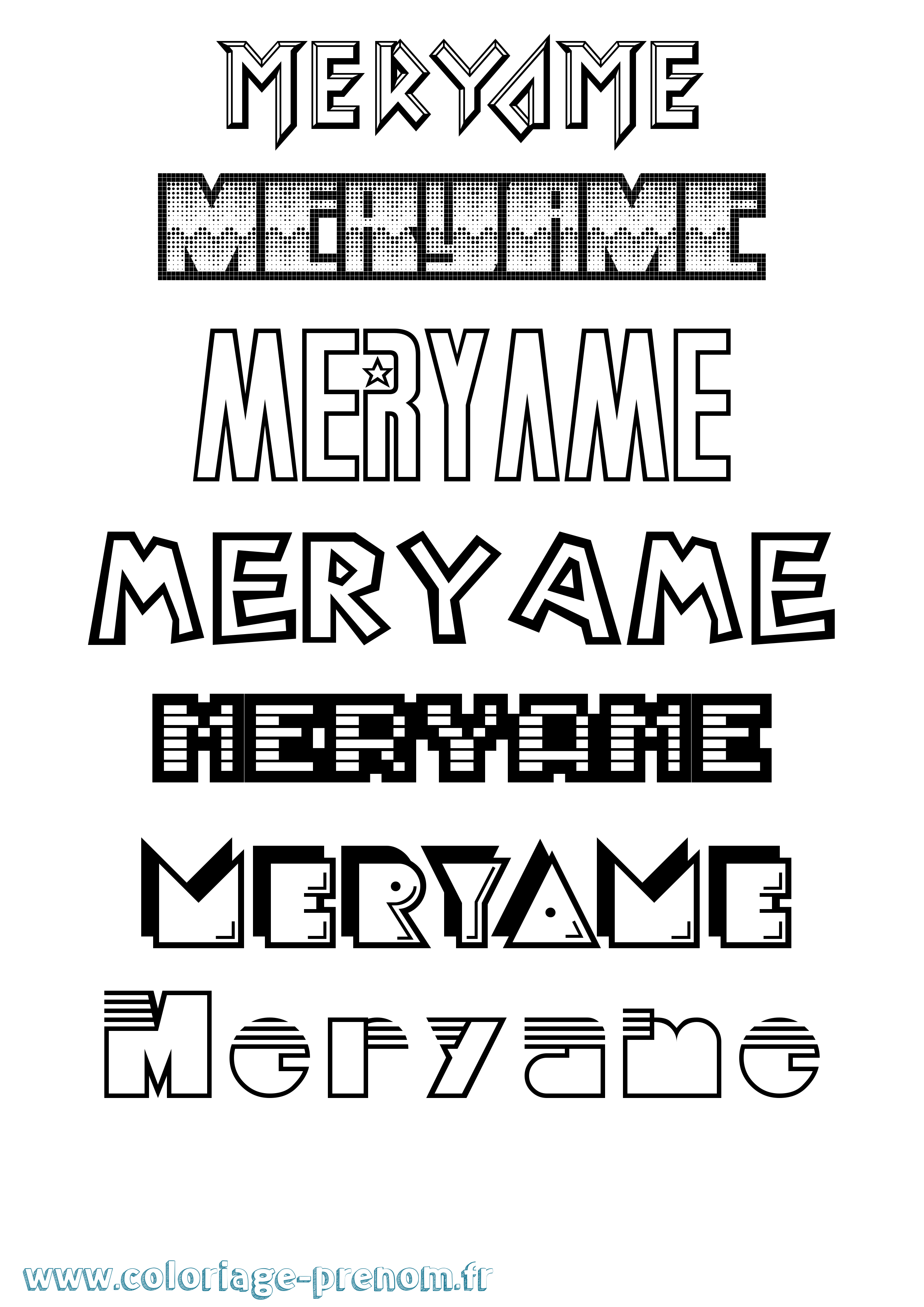 Coloriage Meryame Jeux Vidéos Coloriage prénom Meryame Jeux Vidéos