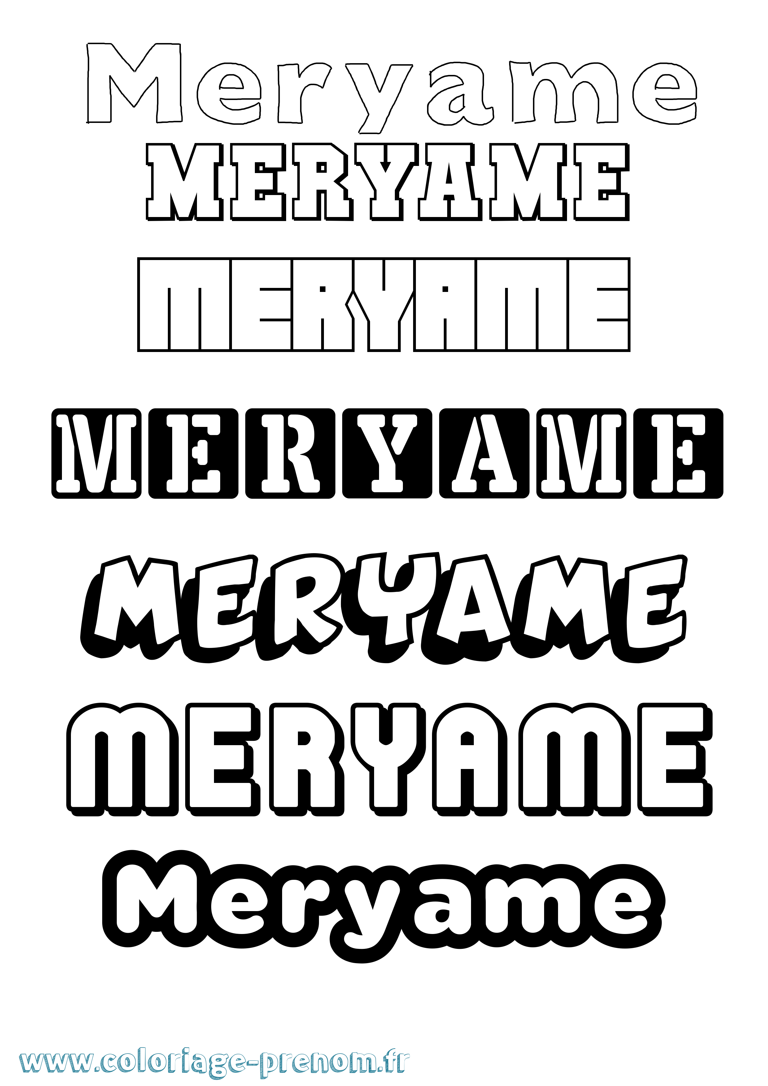 Coloriage Meryame Simple Coloriage prénom Meryame Simple