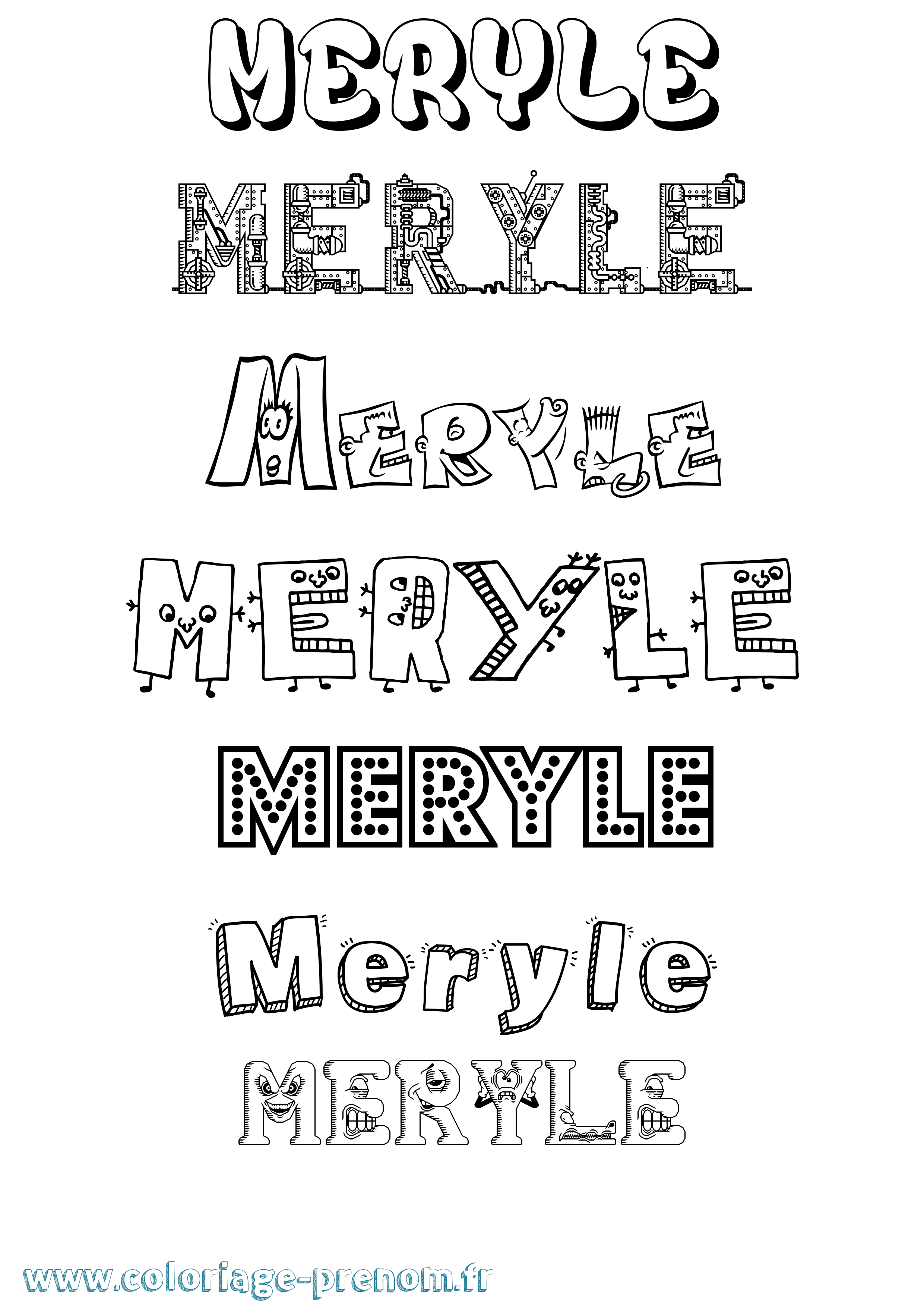 Coloriage Meryle Fun Coloriage prénom Meryle Fun