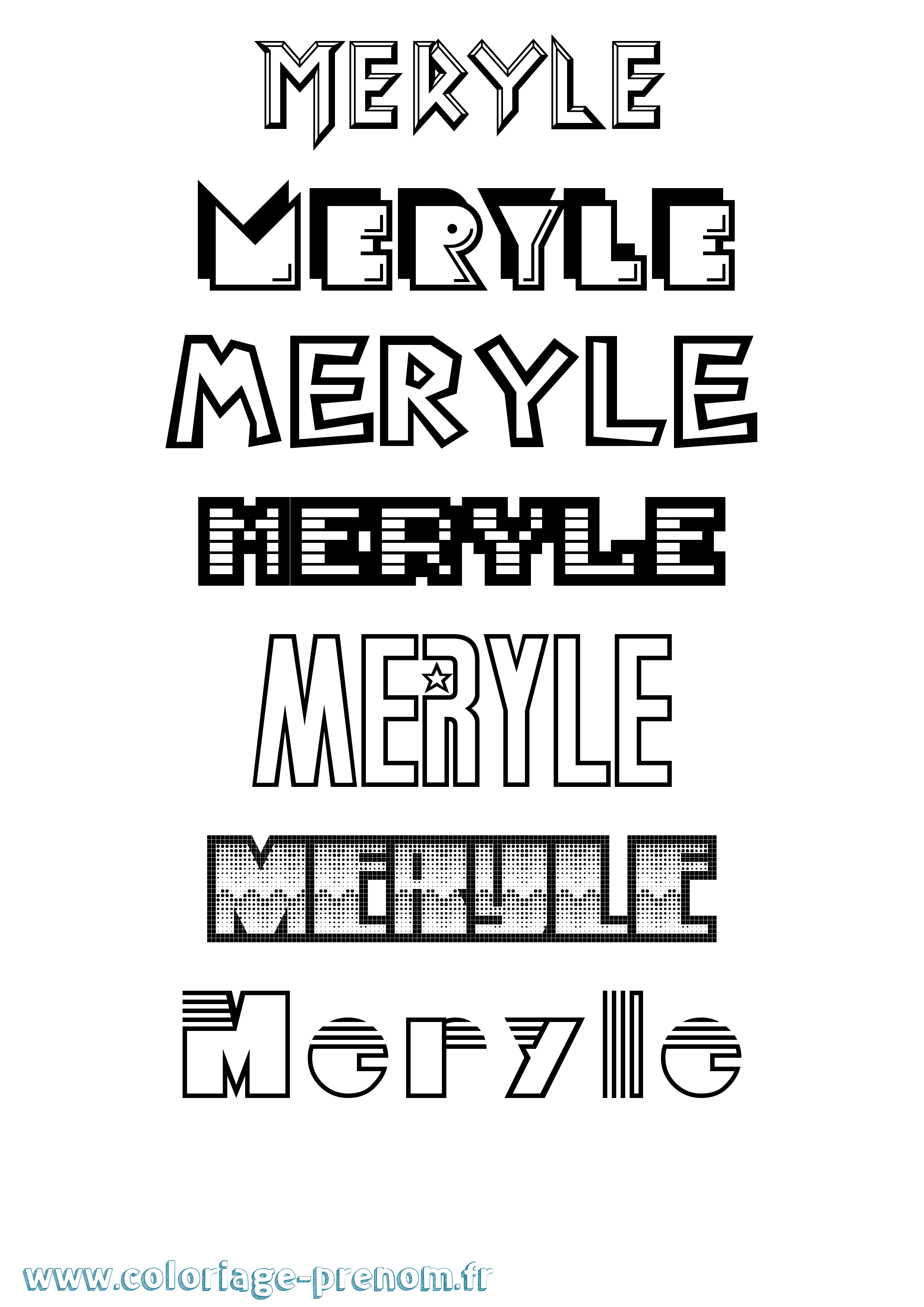 Coloriage Meryle Jeux Vidéos Coloriage prénom Meryle Jeux Vidéos