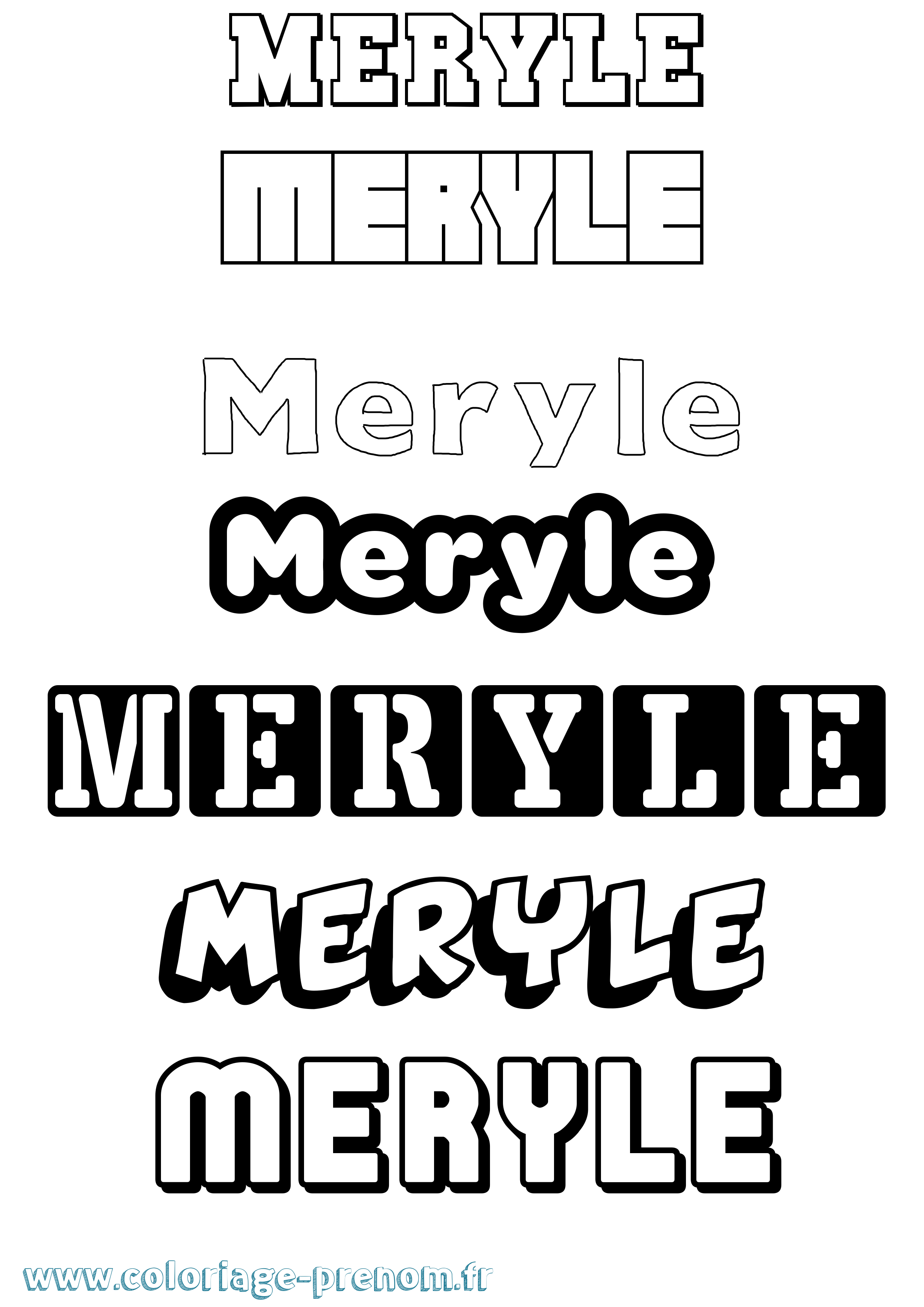 Coloriage Meryle Simple Coloriage prénom Meryle Simple