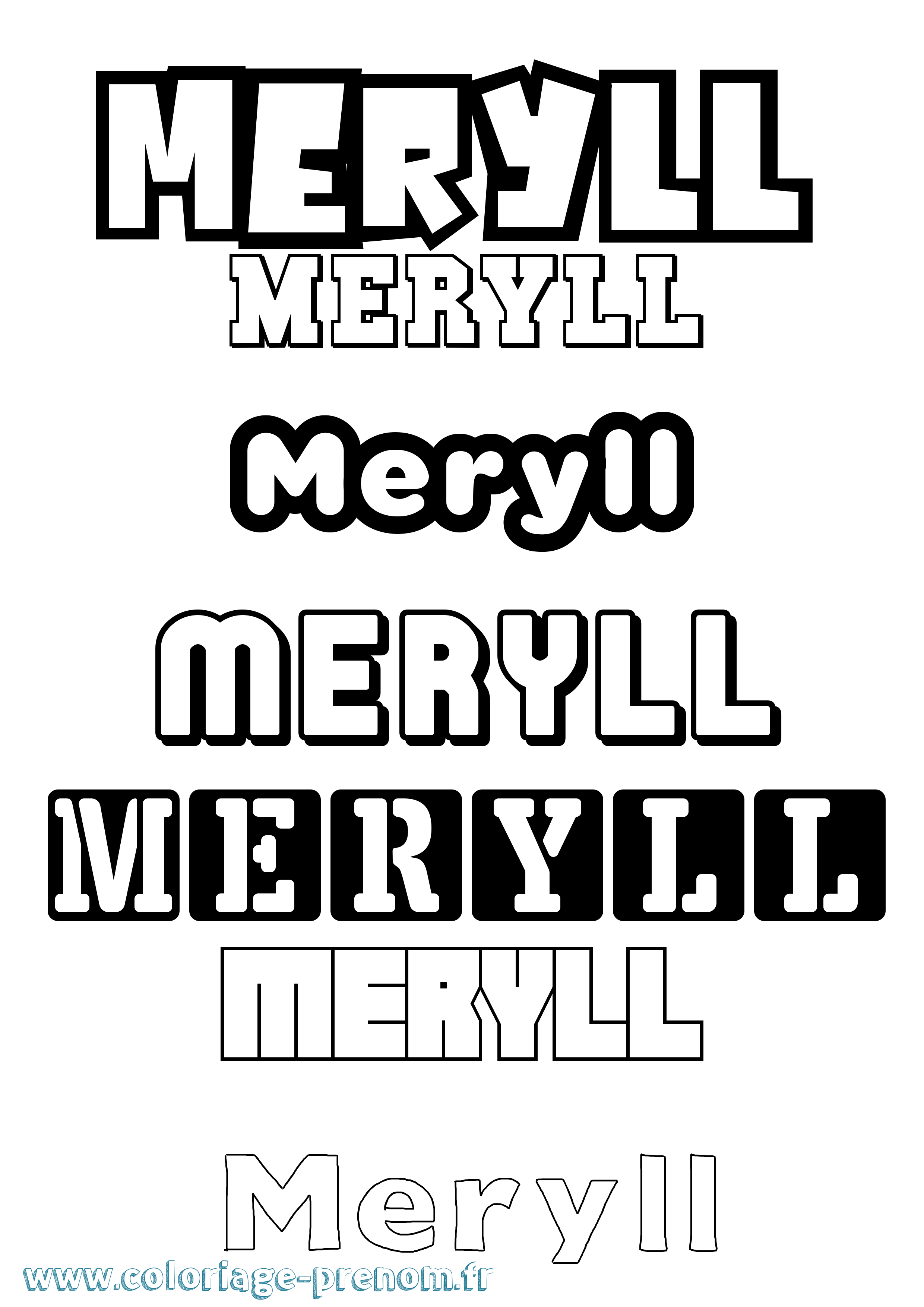 Coloriage Meryll Simple Coloriage prénom Meryll Simple