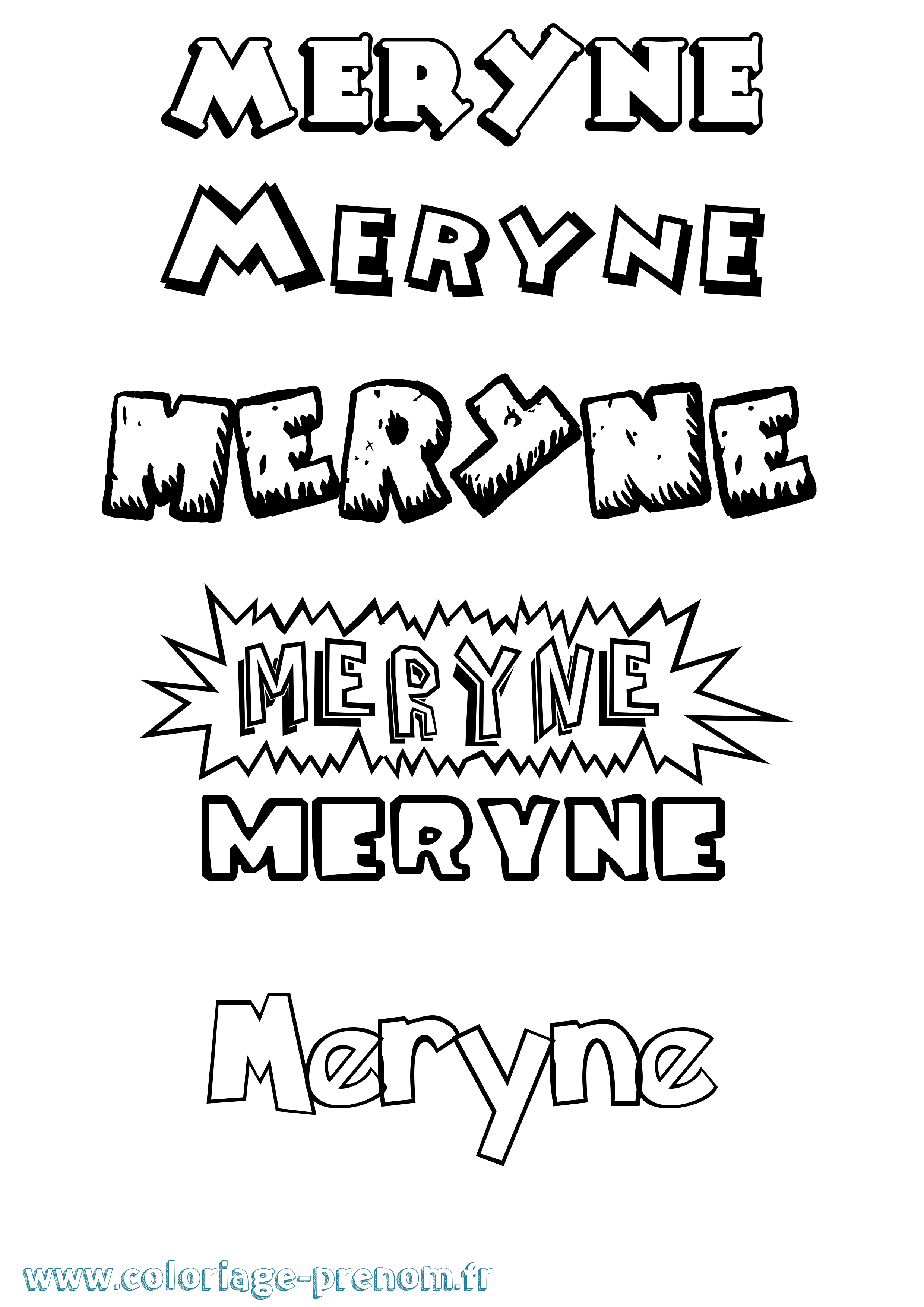 Coloriage Meryne Dessin Animé Coloriage prénom Meryne Dessin Animé