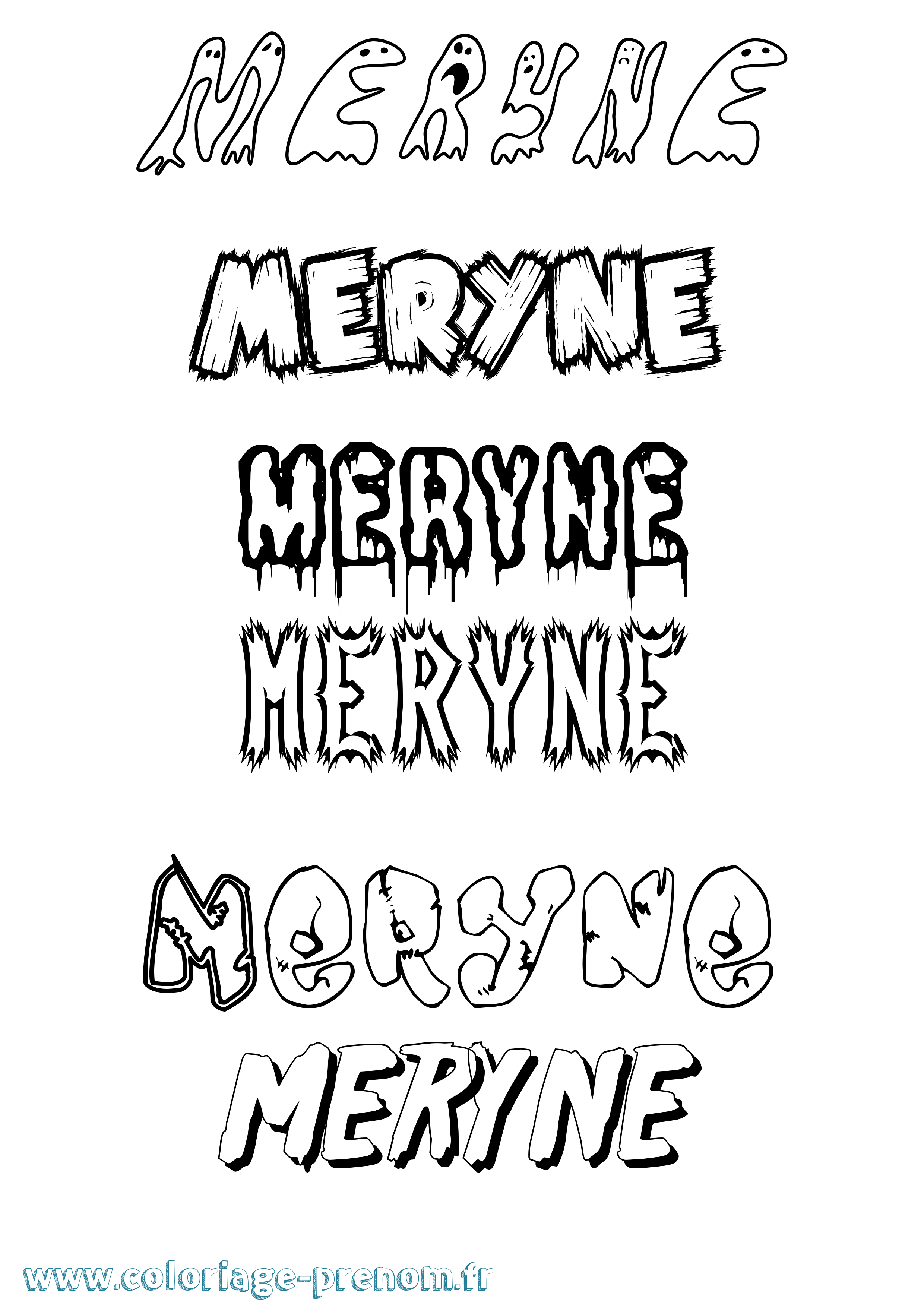 Coloriage Meryne Frisson Coloriage prénom Meryne Frisson