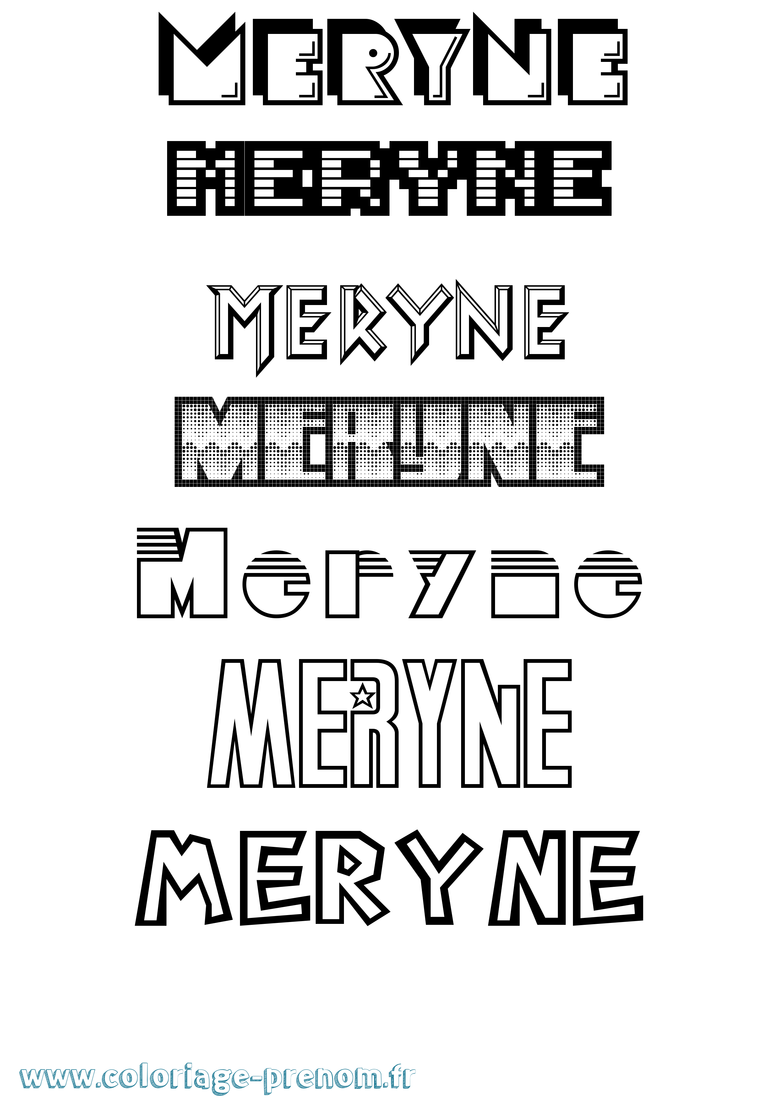 Coloriage Meryne Jeux Vidéos Coloriage prénom Meryne Jeux Vidéos