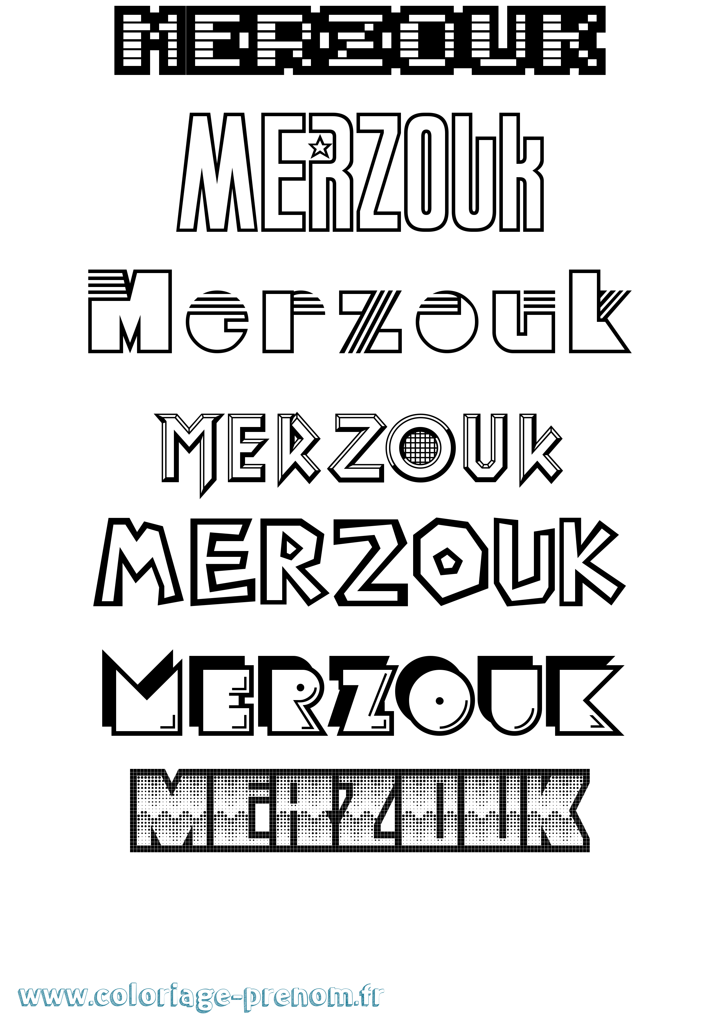 Coloriage Merzouk Jeux Vidéos Coloriage prénom Merzouk Jeux Vidéos