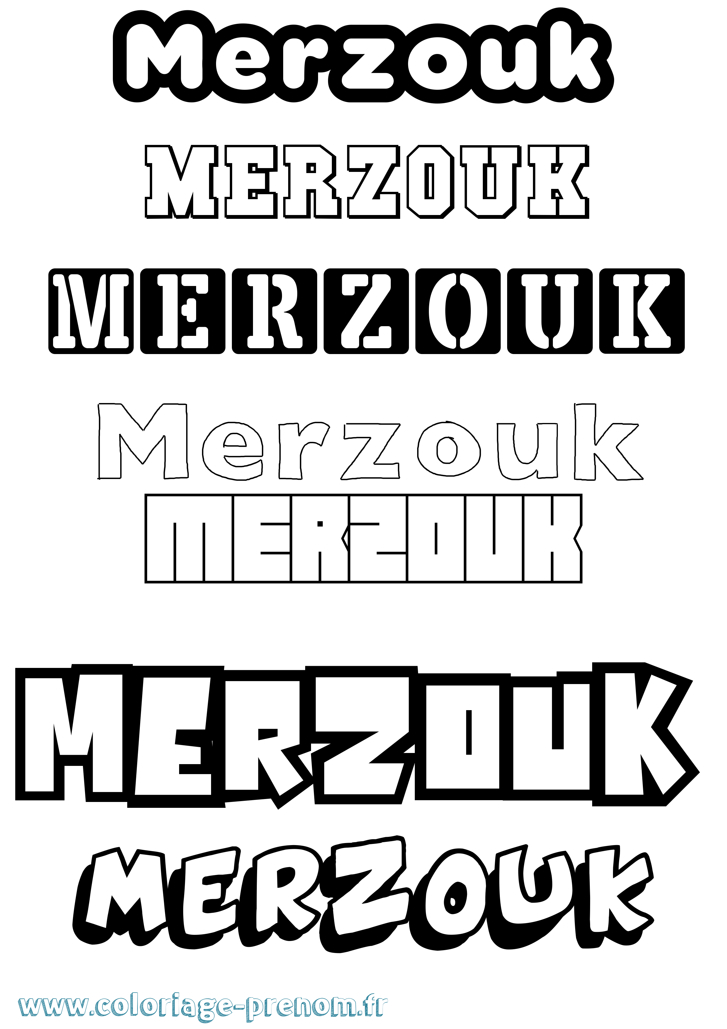 Coloriage Merzouk Simple Coloriage prénom Merzouk Simple
