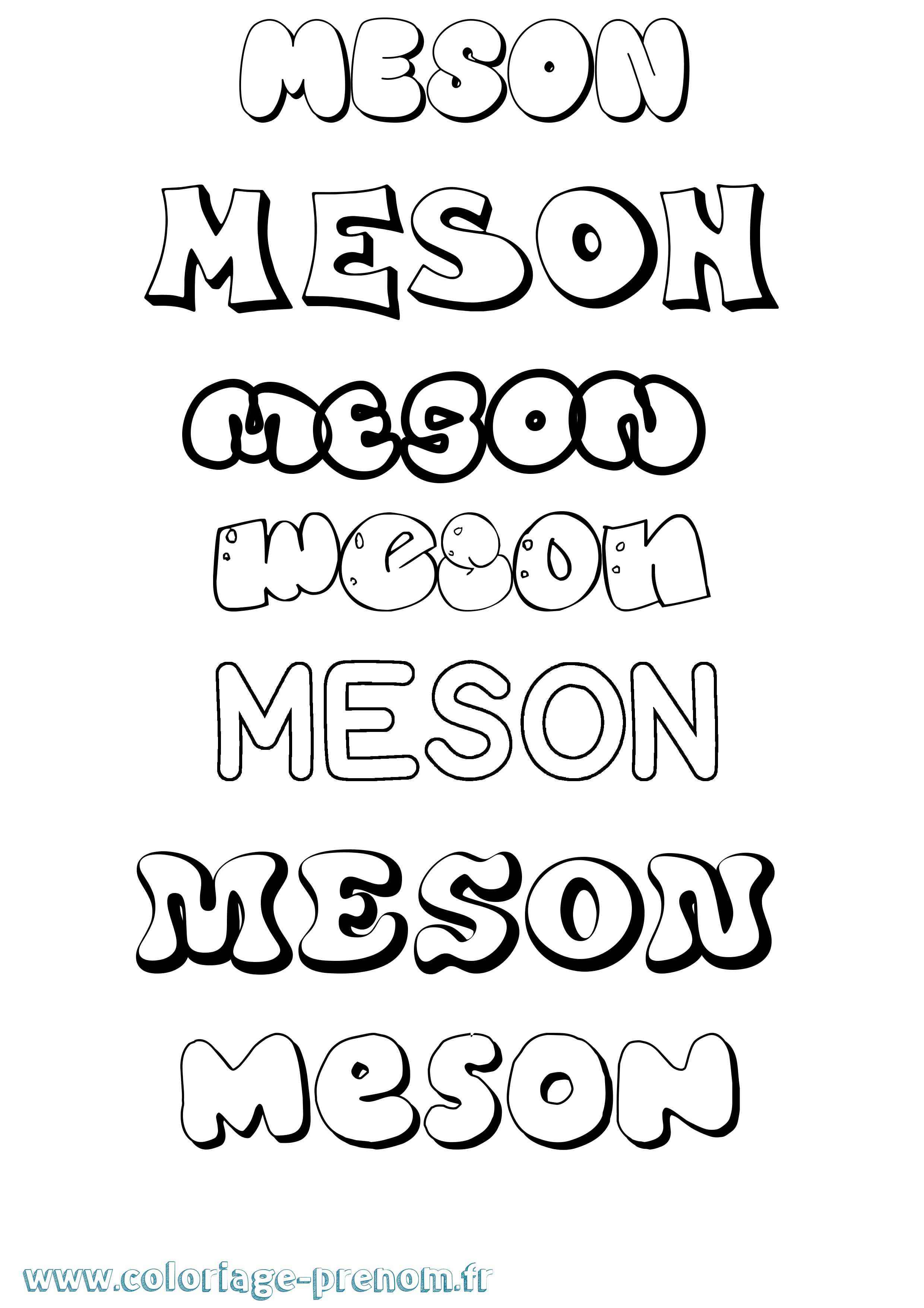 Coloriage Meson Bubble Coloriage prénom Meson Bubble