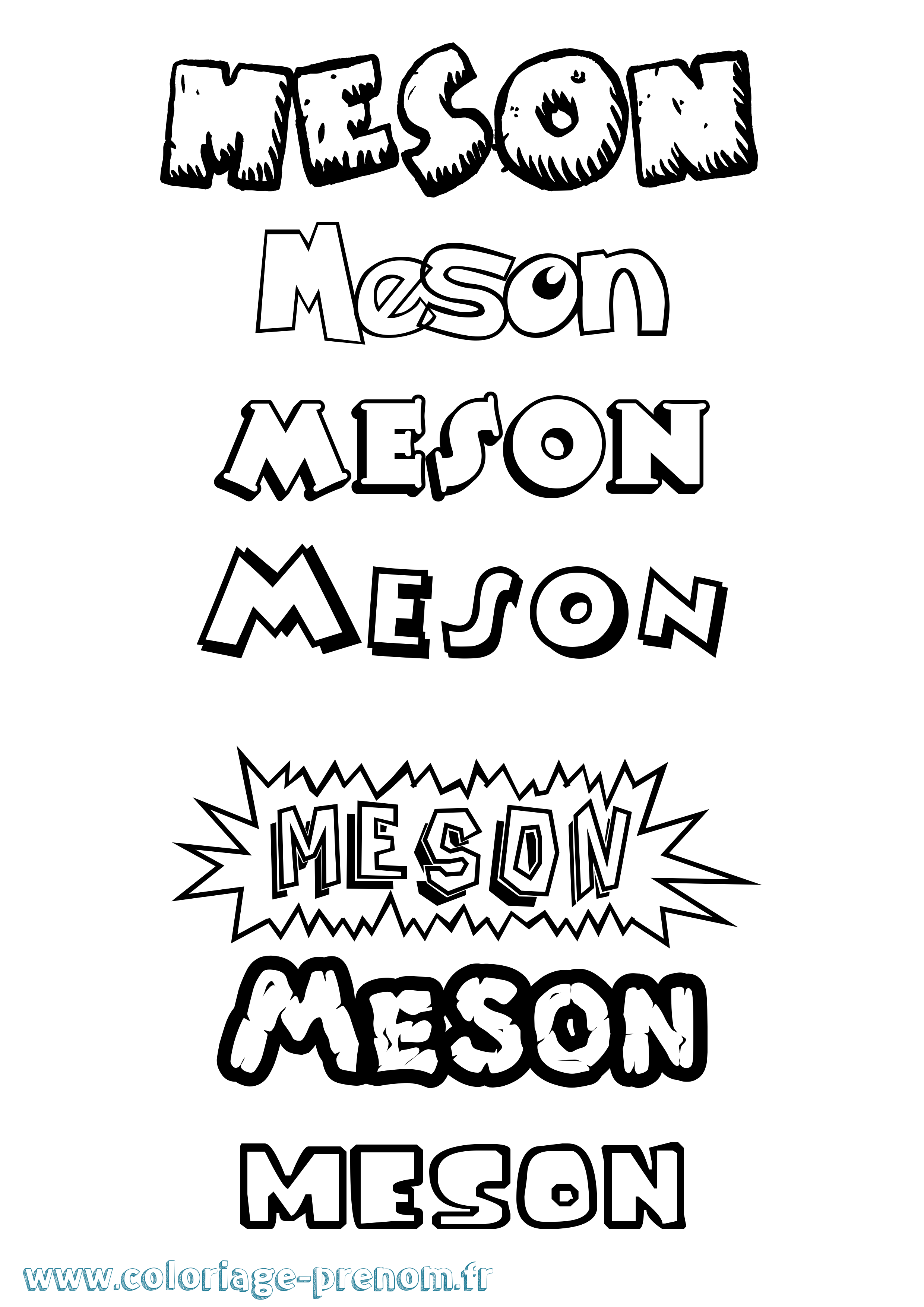 Coloriage Meson Dessin Animé Coloriage prénom Meson Dessin Animé