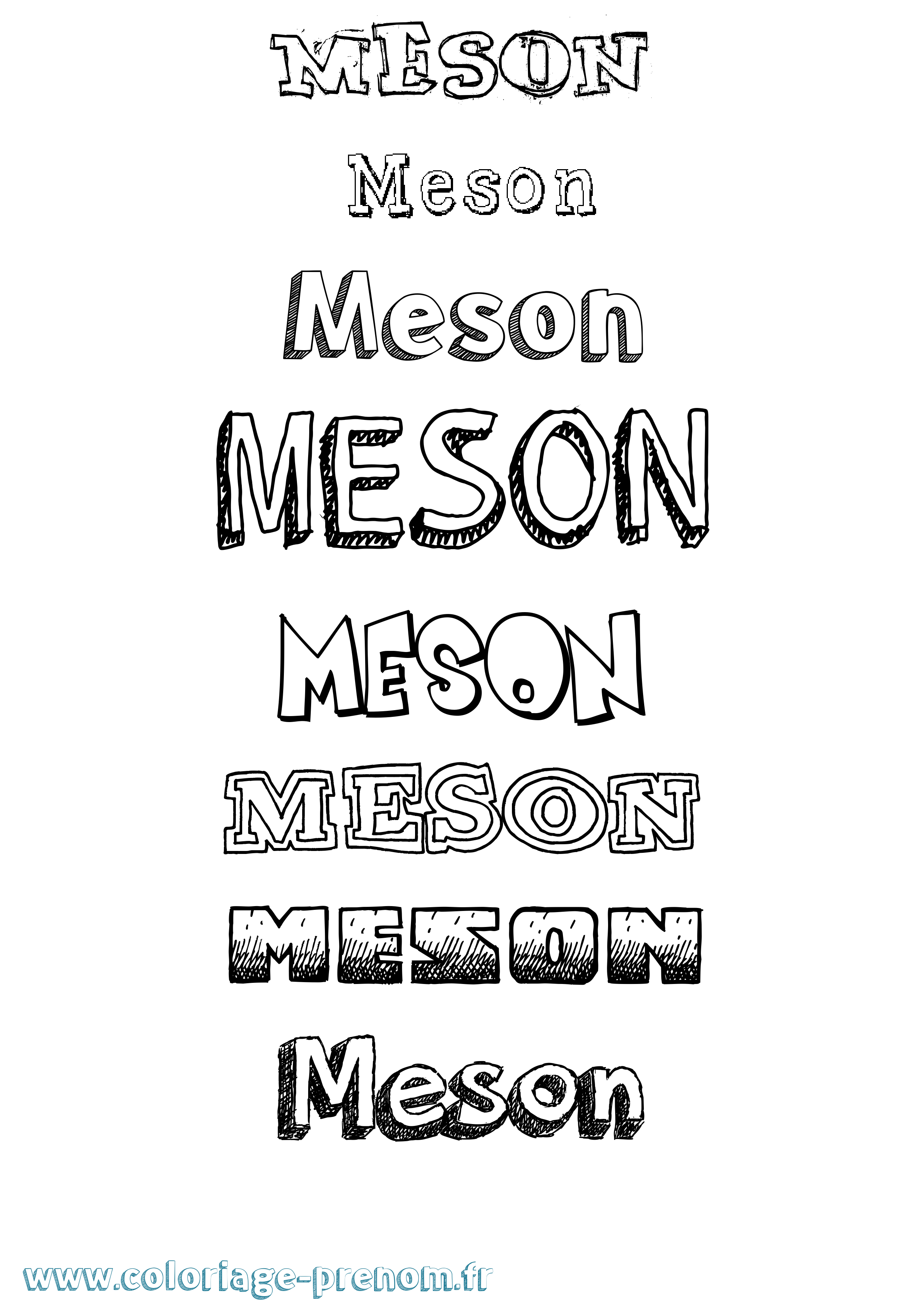 Coloriage Meson Dessiné Coloriage prénom Meson Dessiné