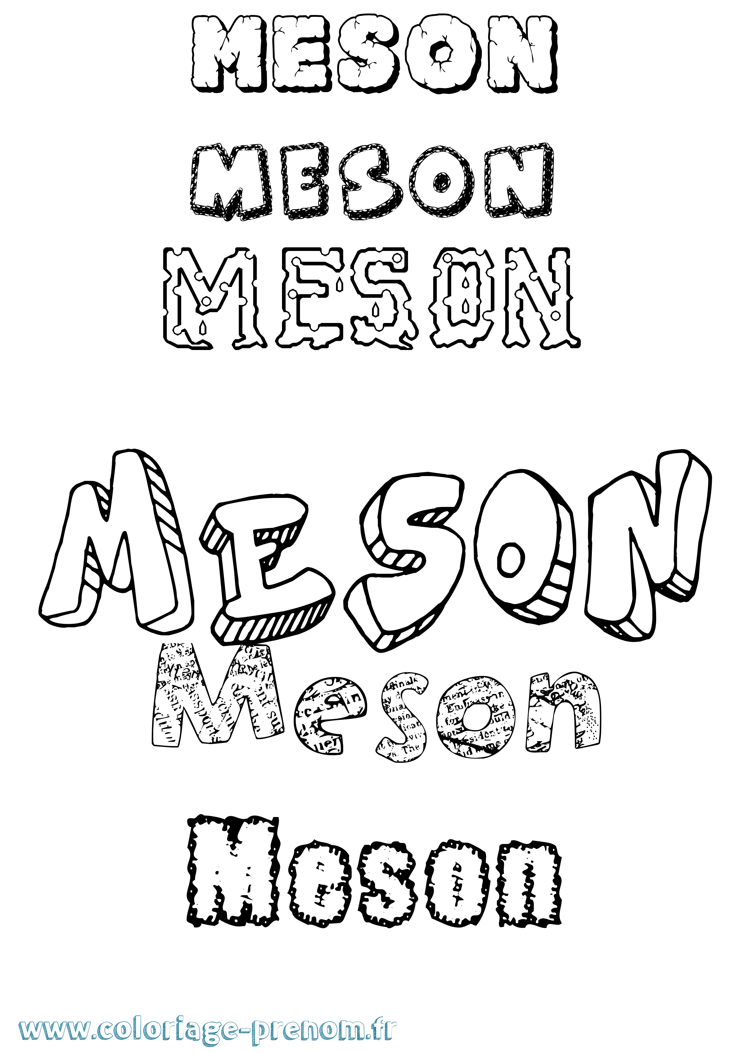 Coloriage Meson Destructuré Coloriage prénom Meson Destructuré